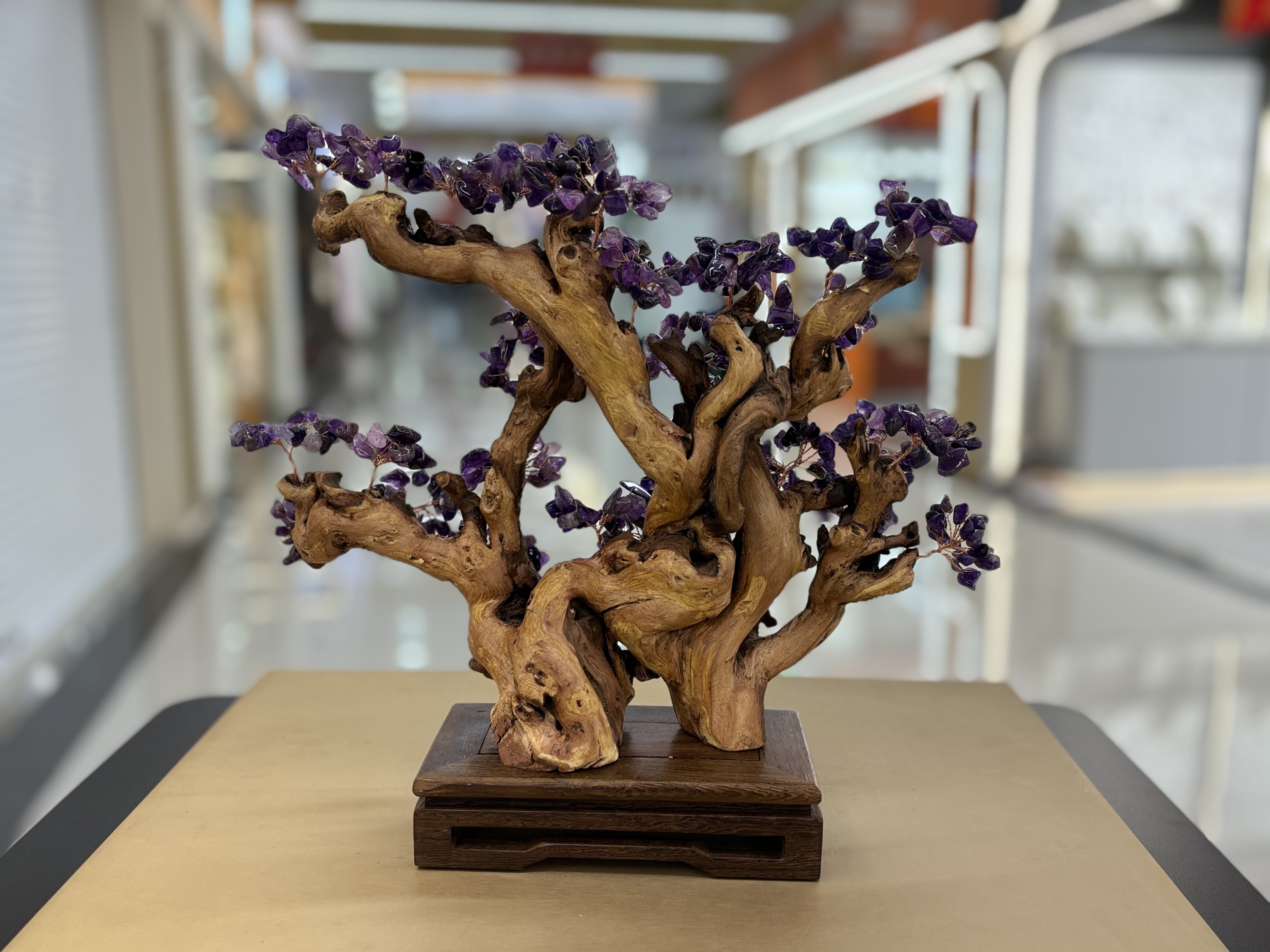 Natural amatista árbol de la exhibición hogar sala de estar puerta de la empresa recepción hacer dinero sacudiendo el dinero casa de la ciudad inauguración de la casa regalos -2 detail image 4