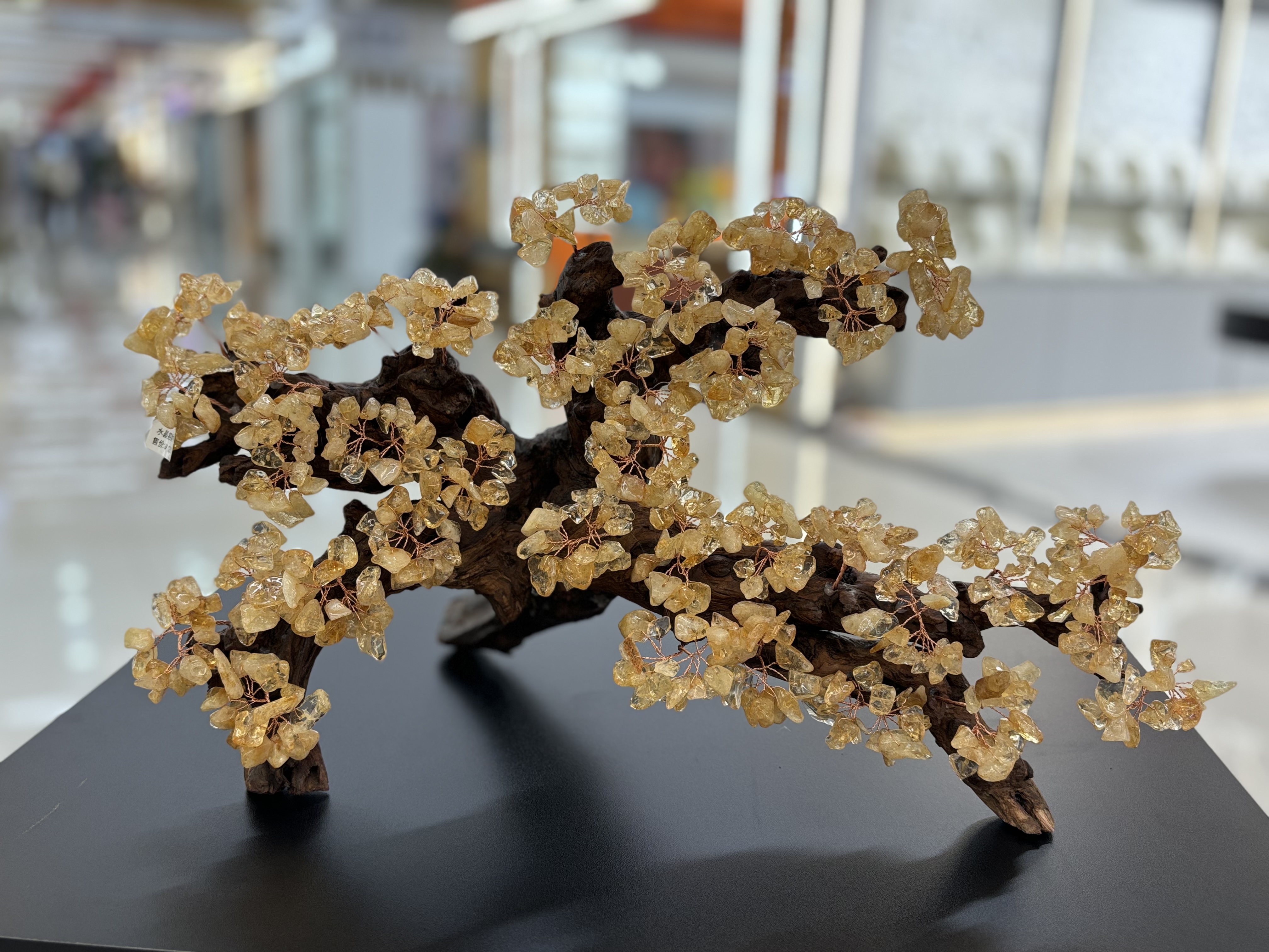 Natural topaze árbol de la fortuna hogar sala de estar zhi qi dong para hacer fortuna decoraciones abrir regalos árbol de la fortuna -7