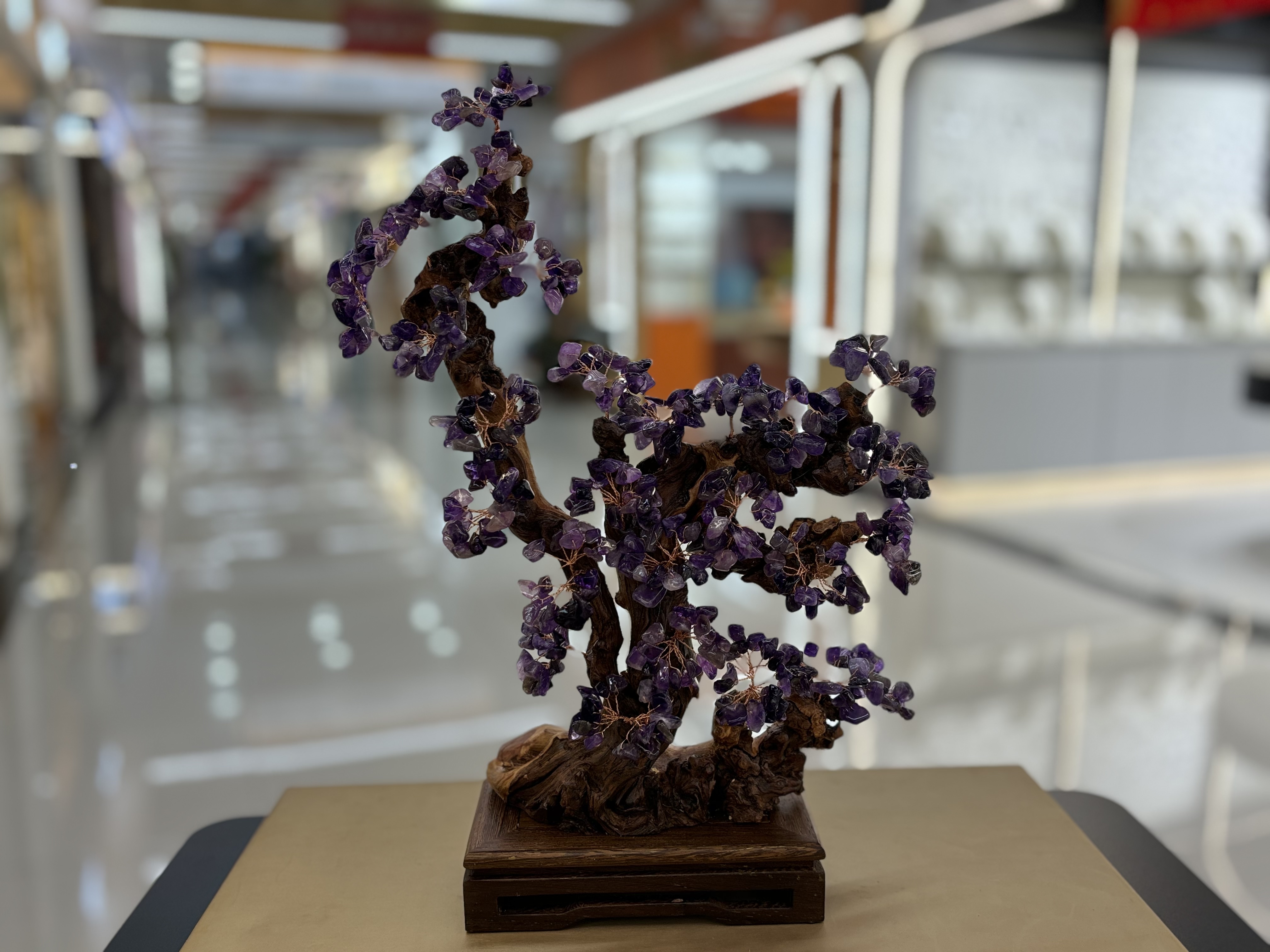Natural amatista árbol de la exhibición hogar sala de estar puerta de la empresa recepción hacer dinero sacudiendo el dinero casa de la ciudad inauguración de la casa regalos -4 detail image 5