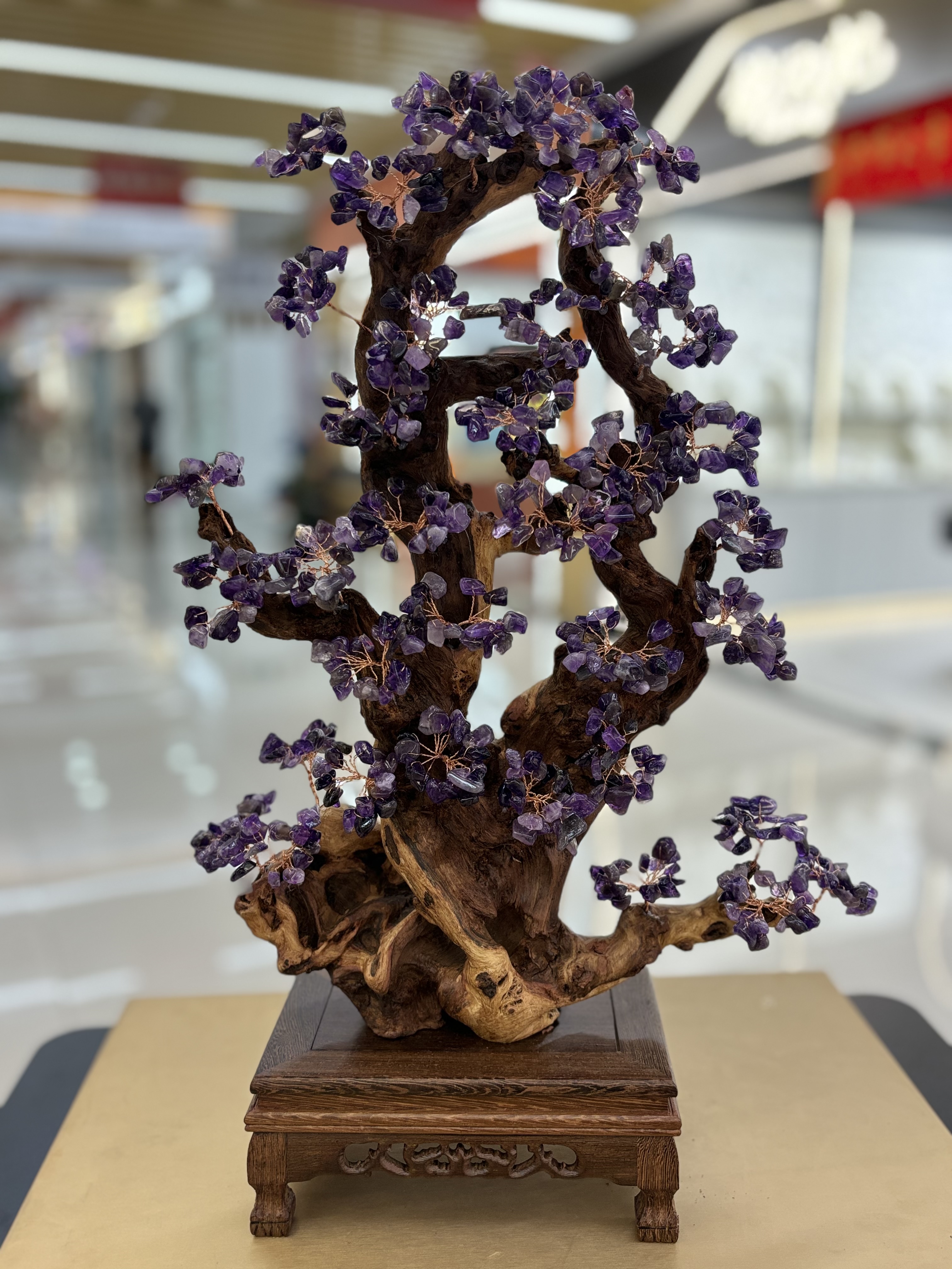 Natural amethyst tree ornaments for home living room, entrance hall, company front desk, attracting wealth, shaking money, warding off evil spirits, housewarming and opening ceremony gifts -5 detail image 5