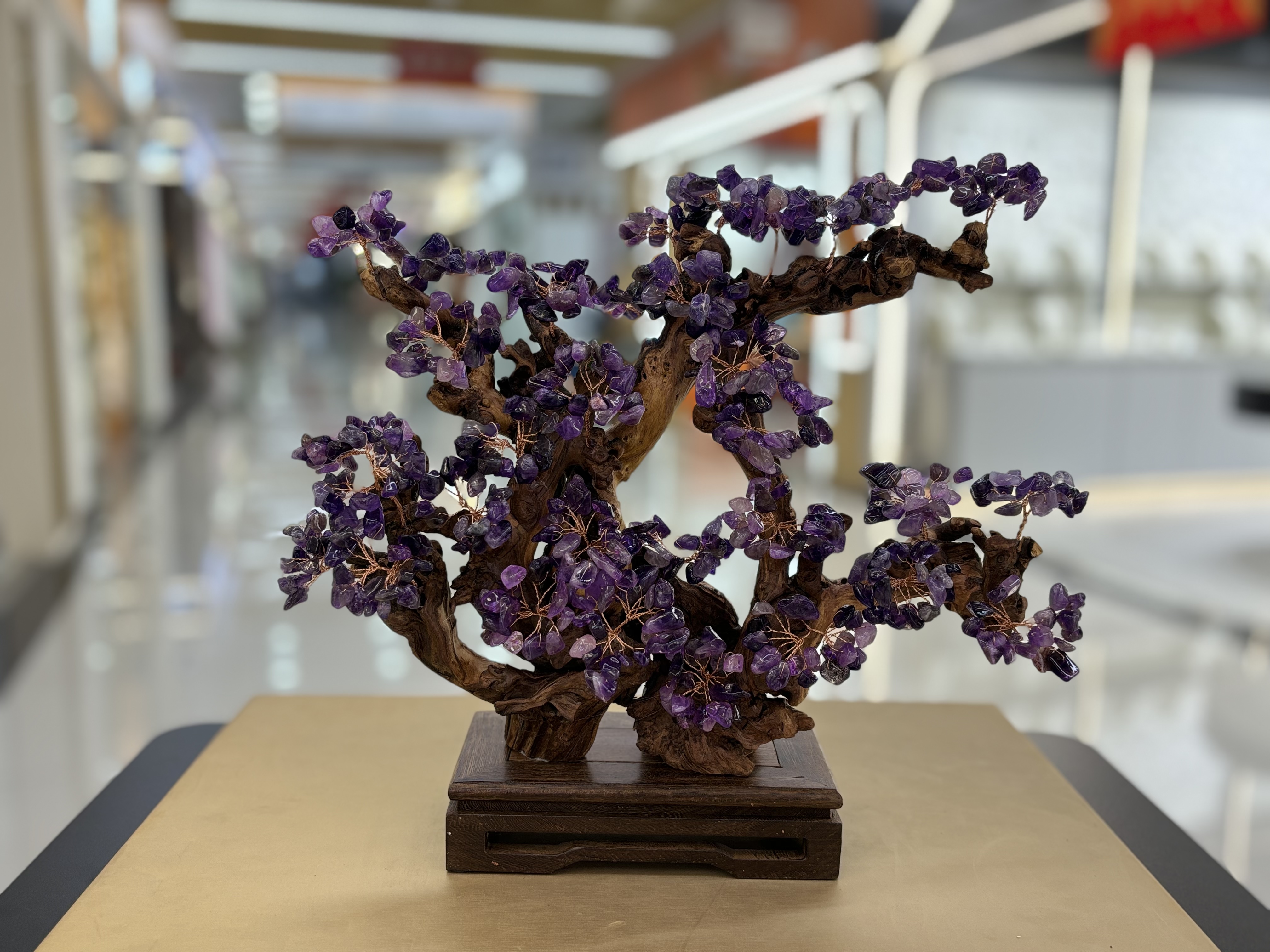 Natural amatista árbol de la exhibición hogar sala de estar puerta de la empresa recepción hacer dinero sacudiendo el dinero casa de la ciudad inauguración de la casa regalos -2