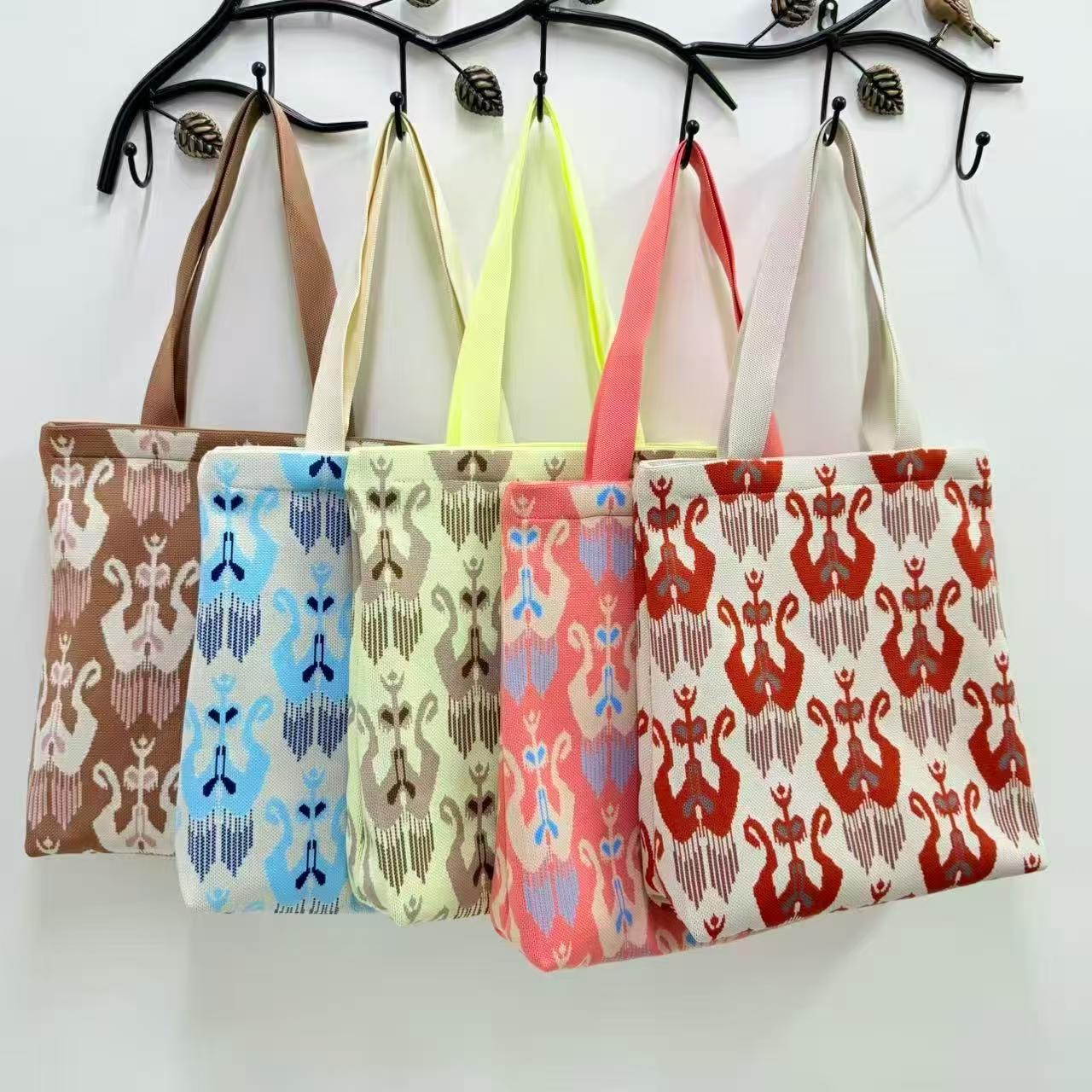 Knitted large bag, fashionable women's handbag, casual shoulder bag, versatile and trendy leather bag, women's bag, large capacity, multiple colors to choose from