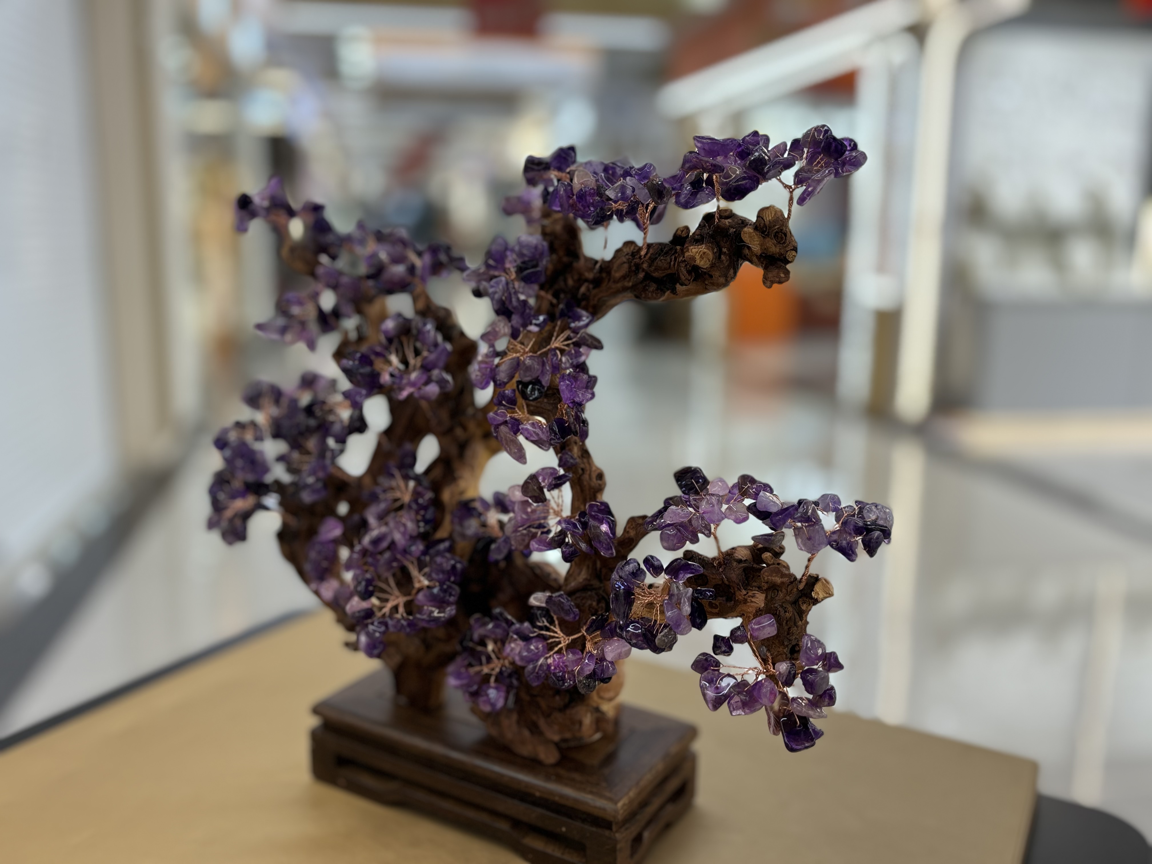 Natural amatista árbol de la exhibición hogar sala de estar puerta de la empresa recepción hacer dinero sacudiendo el dinero casa de la ciudad inauguración de la casa regalos -2 Specification image