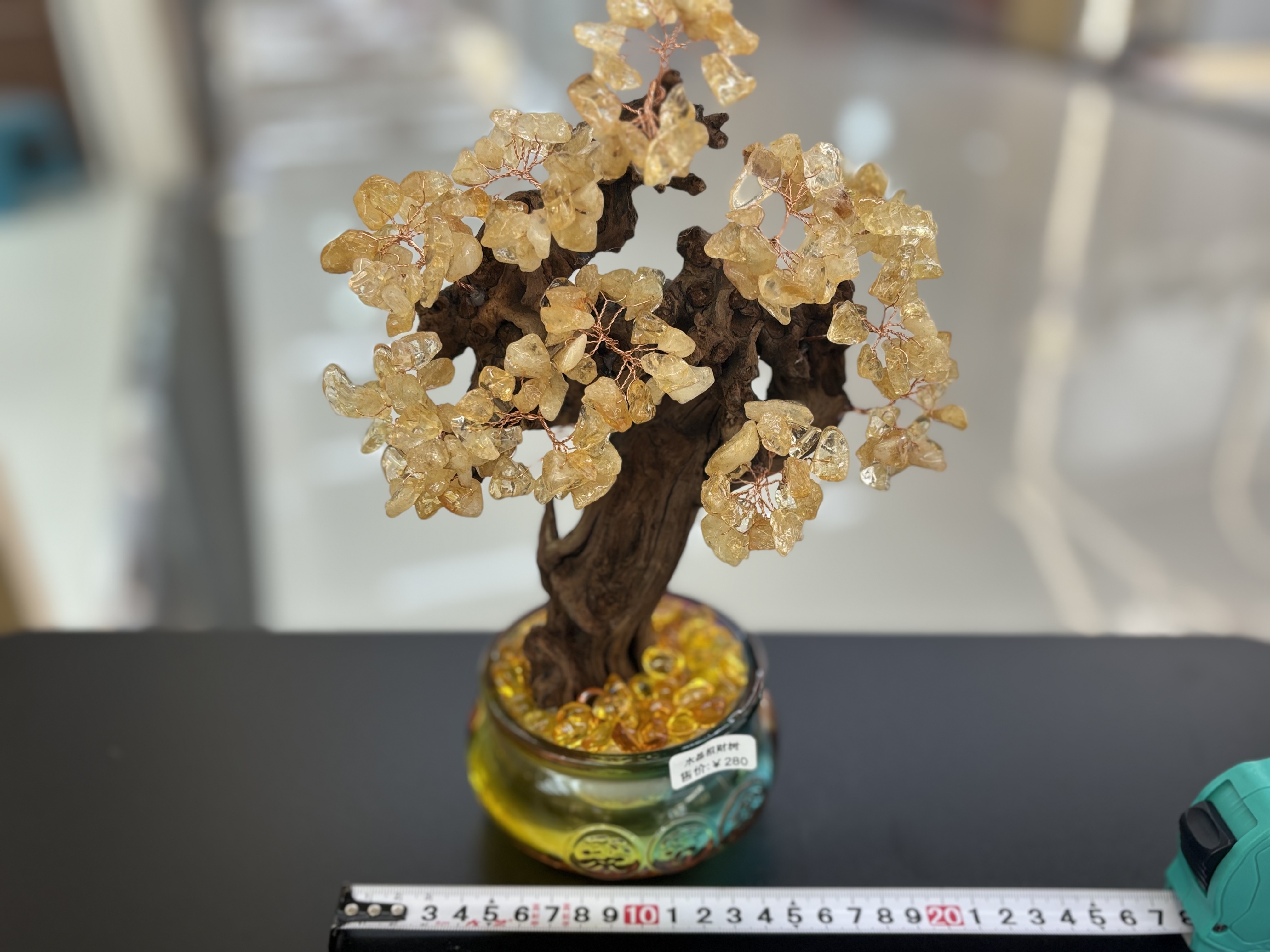 Yellow crystal Wealth tree, store opening, Money tree, moving, indoor entrance hall, wealth gathering feng shui decoration -13 detail image 5
