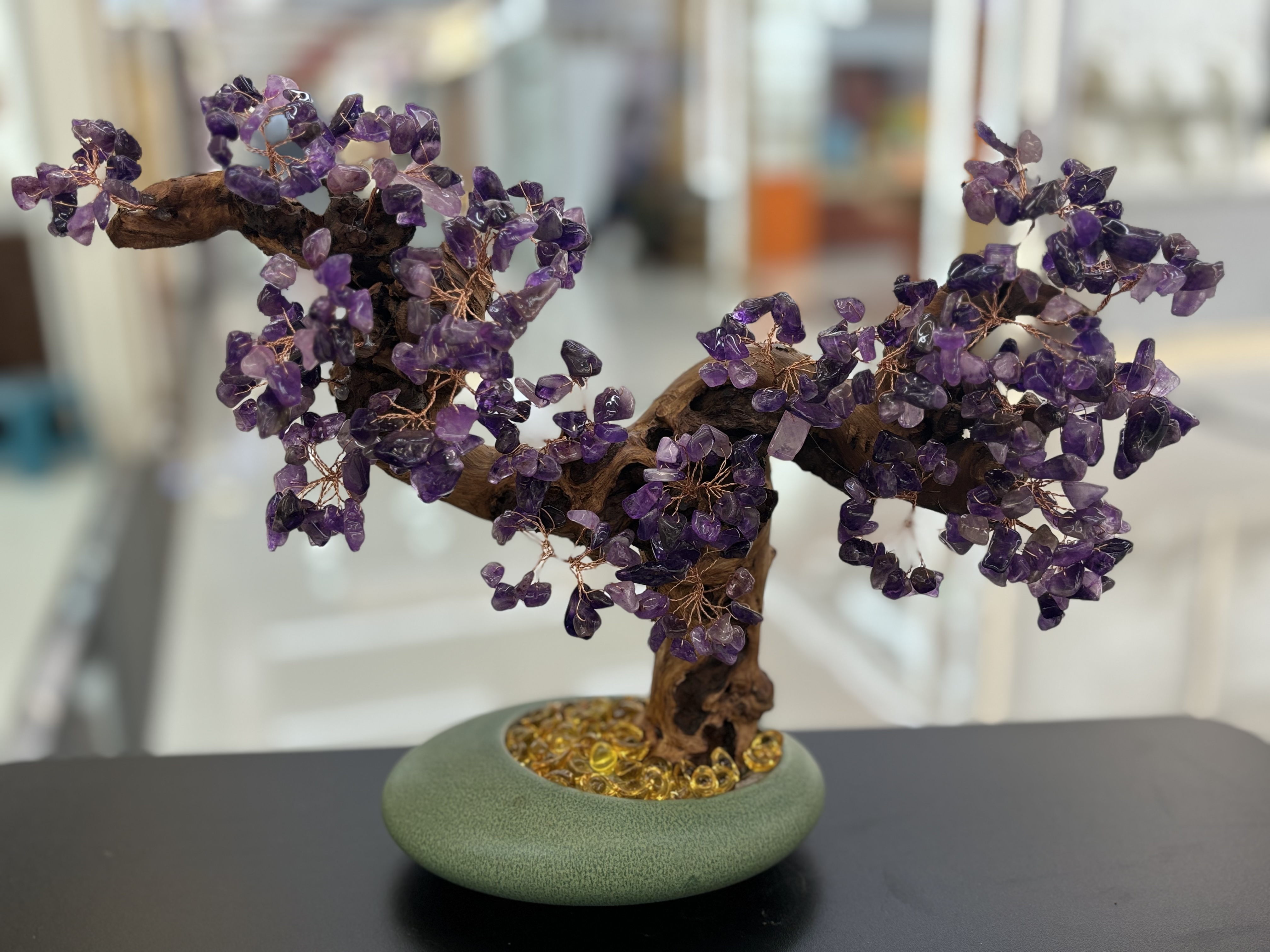 Natural amethyst tree ornaments for home living room, entrance hall, company front desk, attracting wealth, shaking money, warding off evil spirits, housewarming and opening ceremony gifts -16 detail image 2