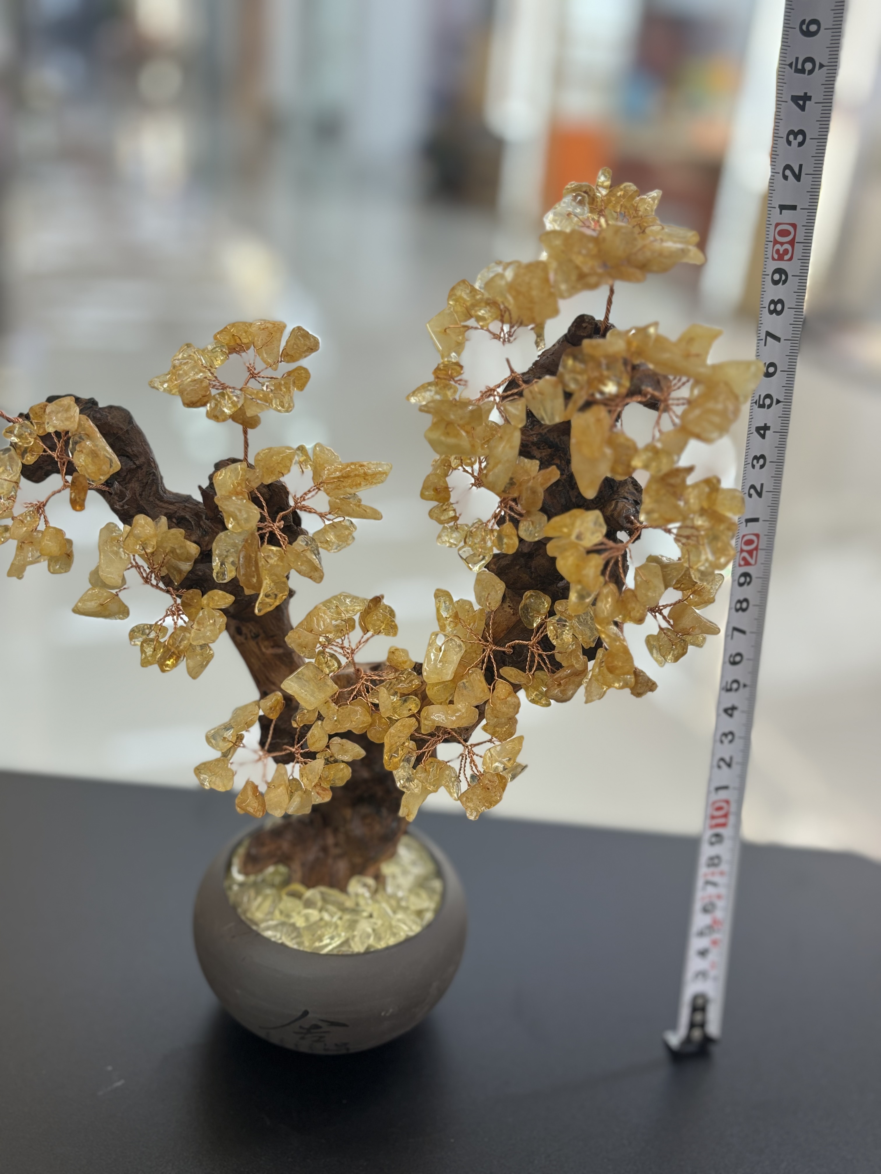 Natural yellow crystal tree ornaments, home living room entrance hall, company front desk, wealth attraction, money shaking, house protection, housewarming, opening ceremony gifts -11 detail image 5