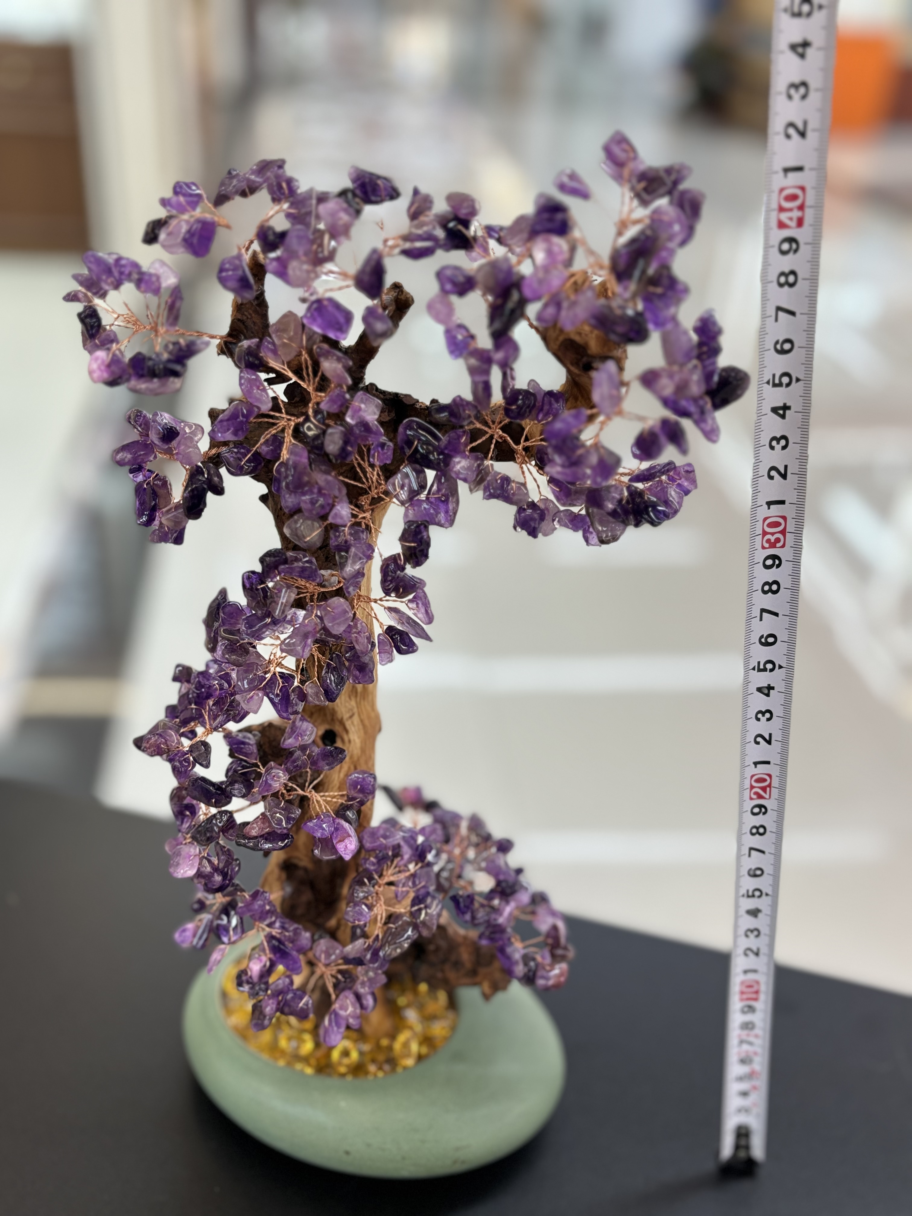 Natural amethyst tree ornaments, home living room entrance hall, company front desk, wealth attraction, money shaking, house protection, housewarming, opening ceremony gifts -18