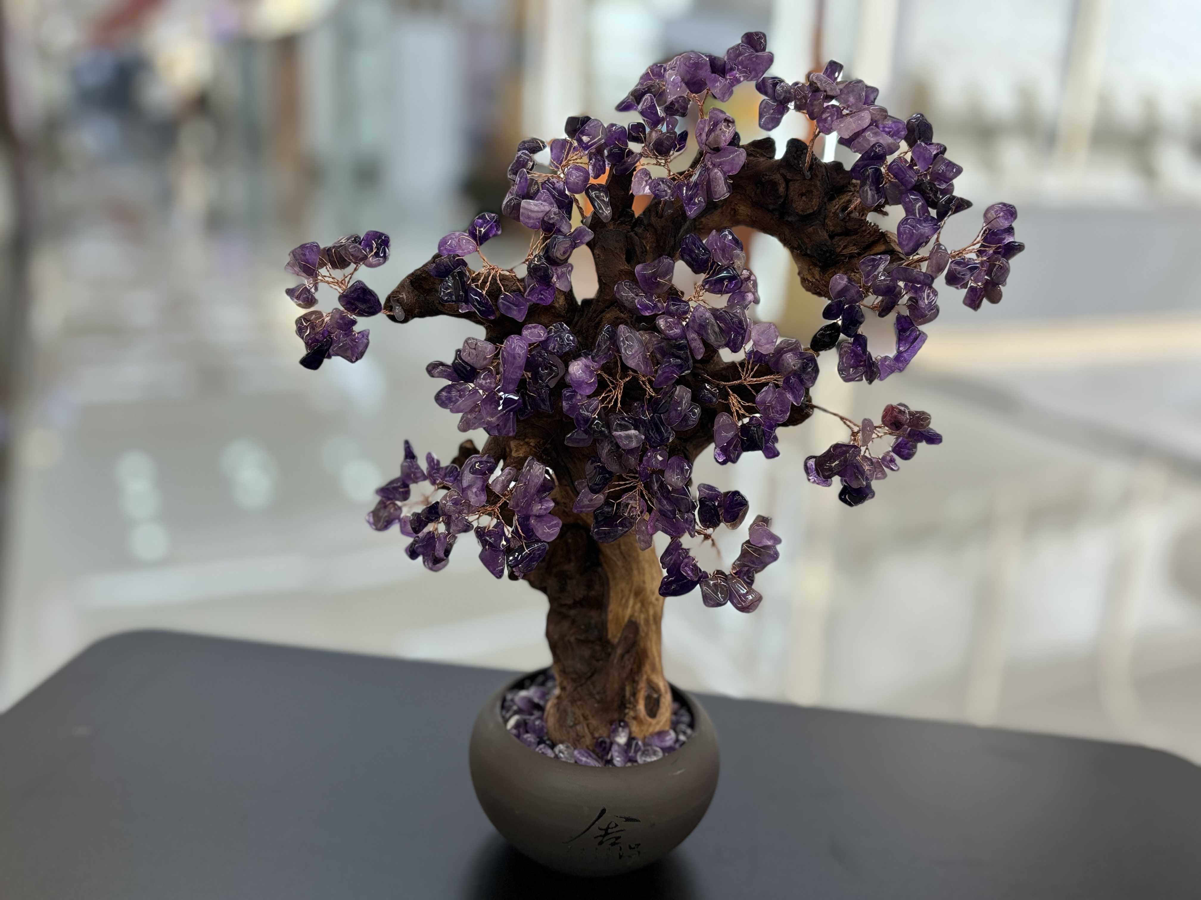 Natural amethyst tree ornaments for home living room, entrance hall, company front desk, attracting wealth, shaking money, warding off evil spirits, housewarming and opening ceremony gifts -17 Specification image