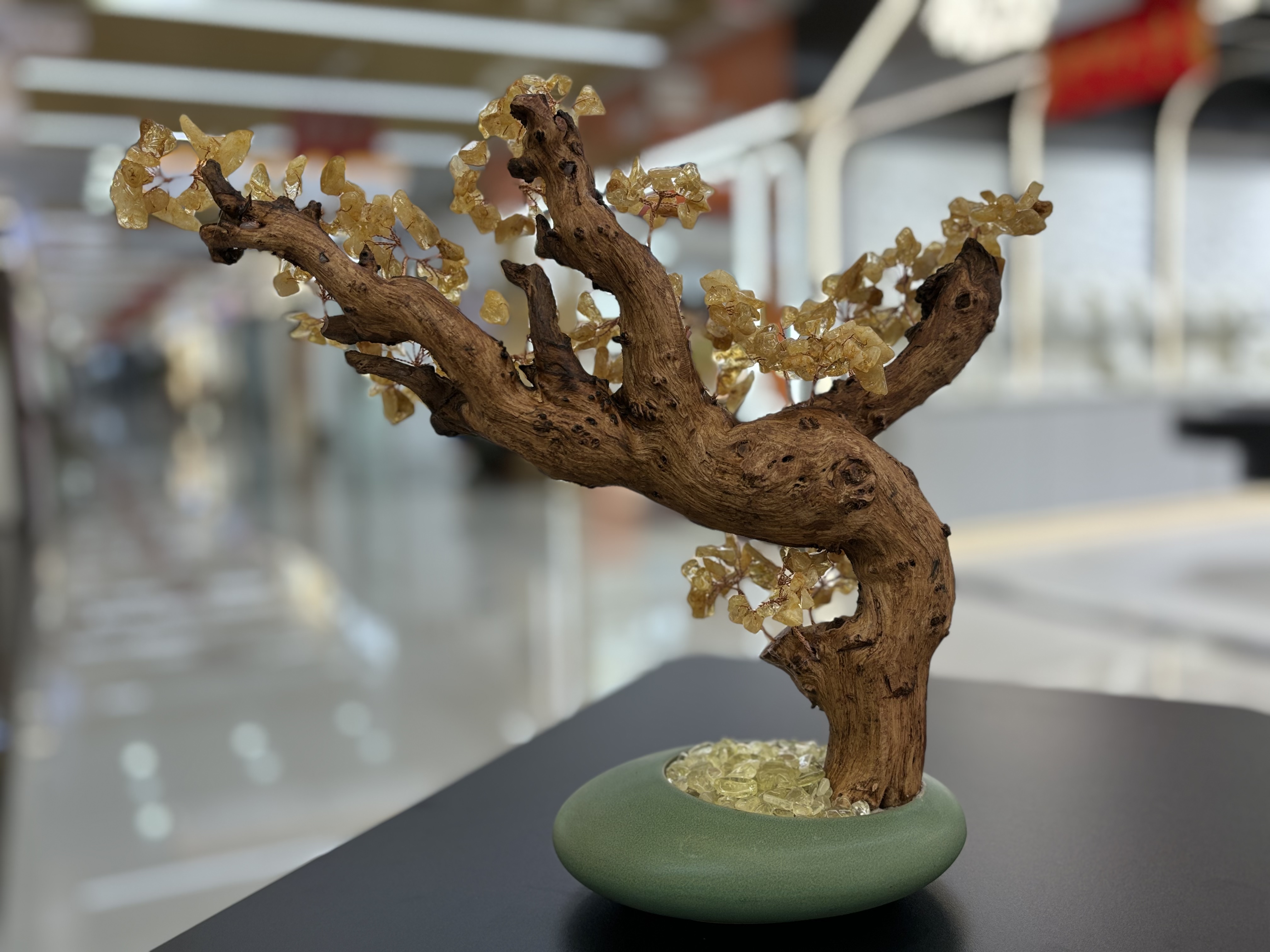 Natural topaze árbol de la fortuna hogar sala de estar zhi qi donglai fortuna decoraciones abrir regalos árbol de la fortuna -8 detail image 3