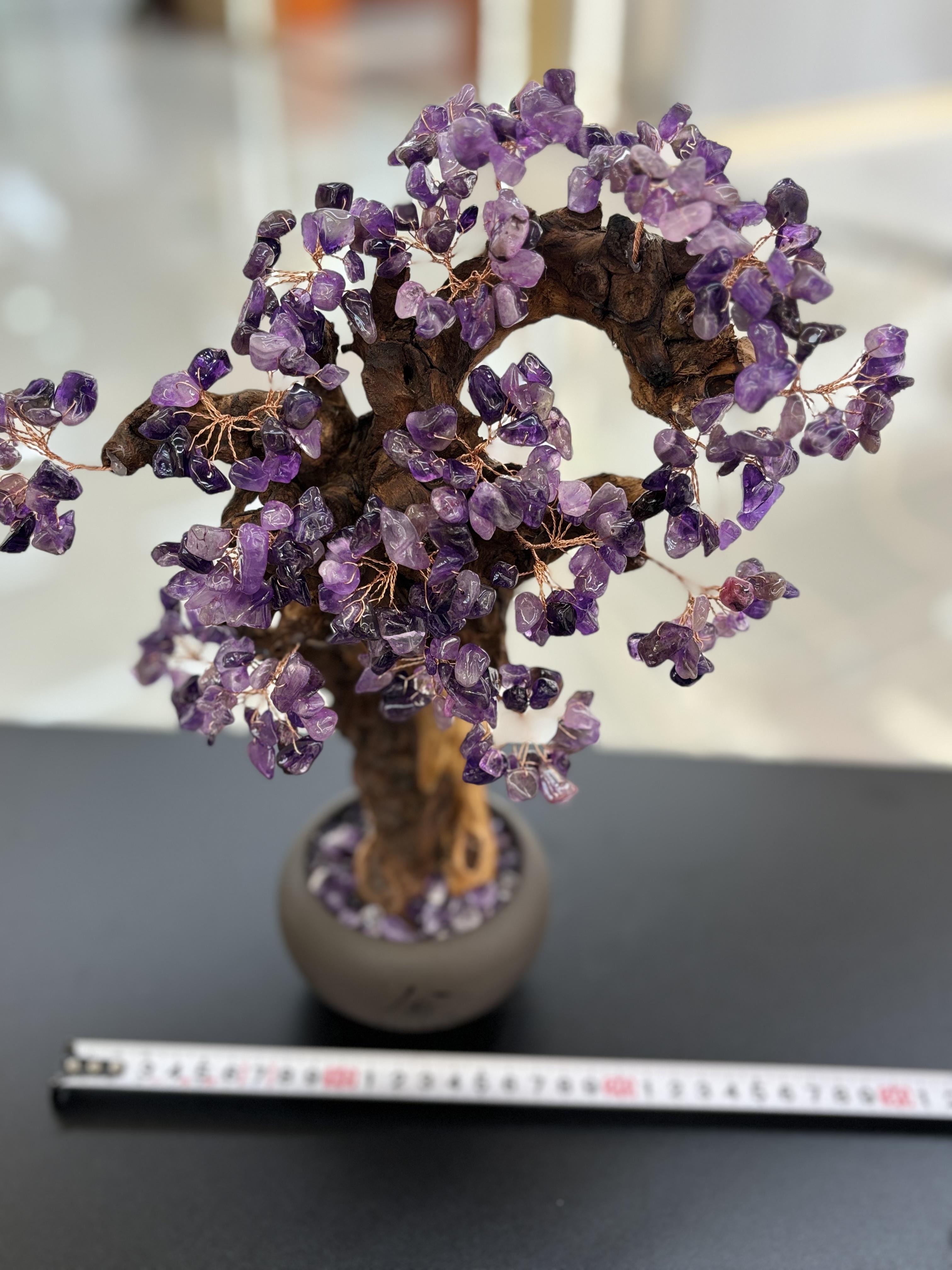Natural amethyst tree ornaments for home living room, entrance hall, company front desk, attracting wealth, shaking money, warding off evil spirits, housewarming and opening ceremony gifts -17 detail image 8