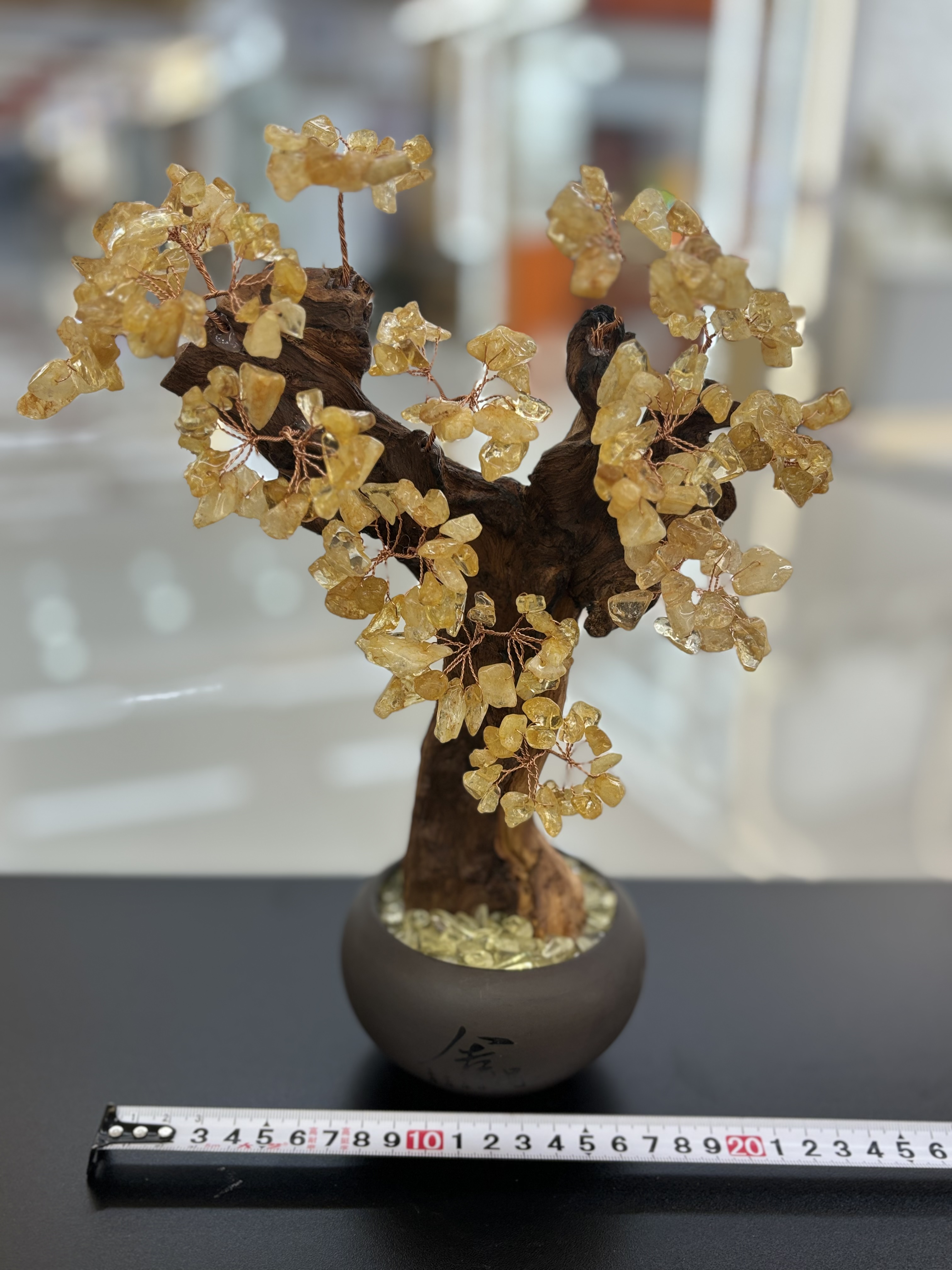 Natural citrino truco rico árbol de cosechadoras casa gabinete de vino tienda de xuan guang apertura de la empresa regalos decoración decoración estilo chino -12 Item Picture