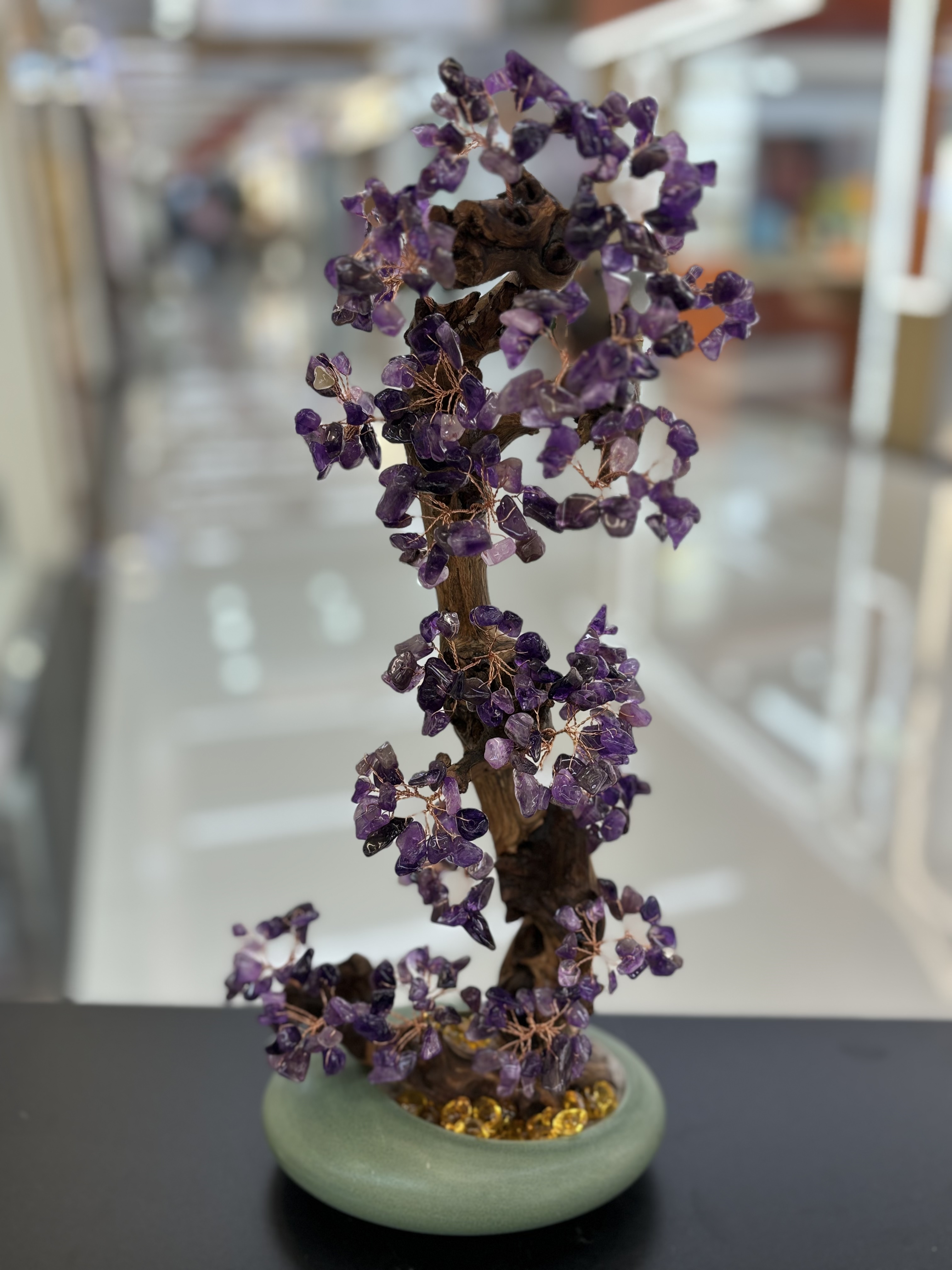 Natural amethyst tree ornaments for home living room, entrance hall, company front desk, attracting wealth, shaking money, warding off evil spirits, housewarming and opening ceremony gifts -21 detail image 3