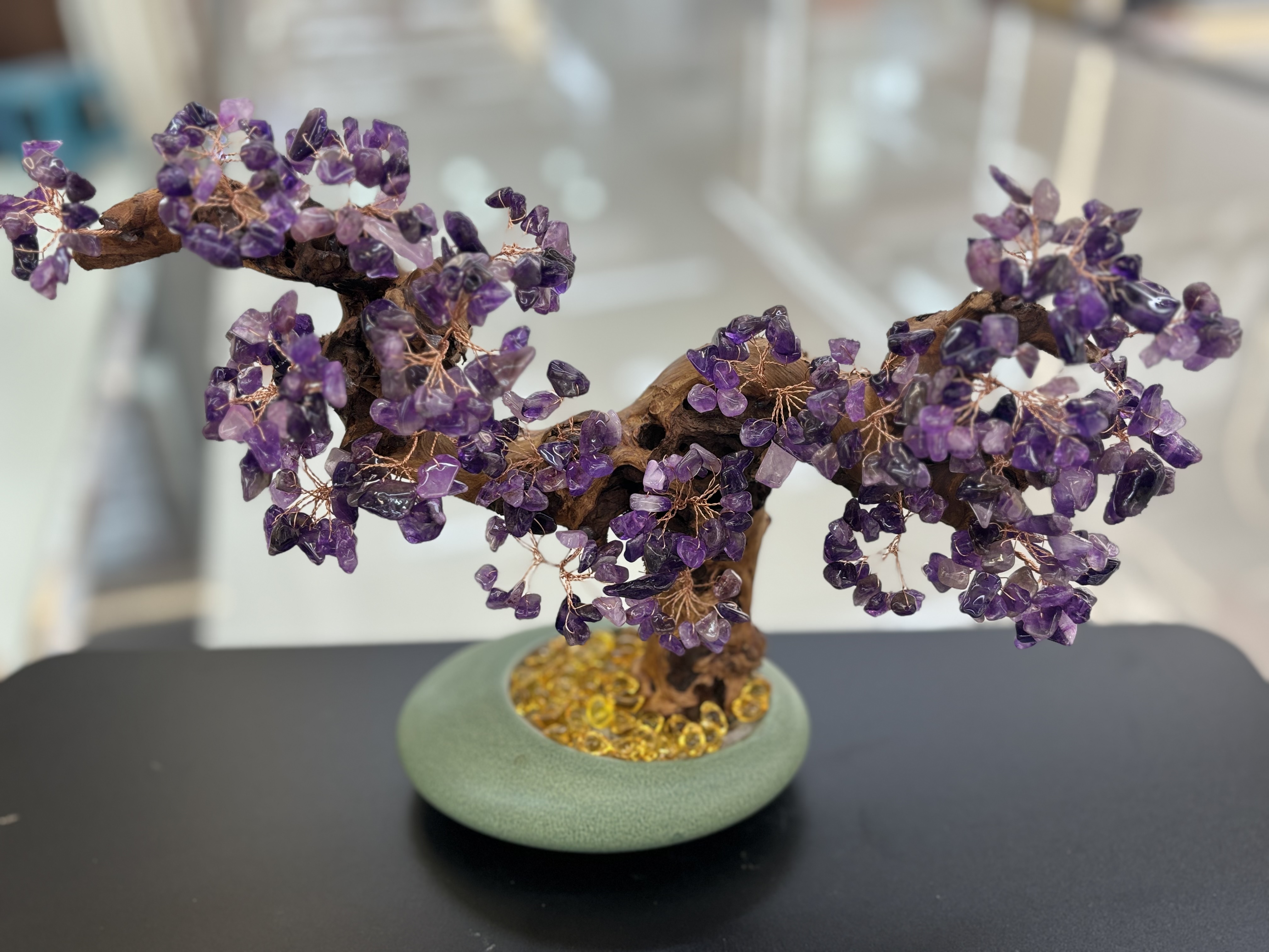 Natural amethyst tree ornaments for home living room, entrance hall, company front desk, attracting wealth, shaking money, warding off evil spirits, housewarming and opening ceremony gifts -16 detail image 3
