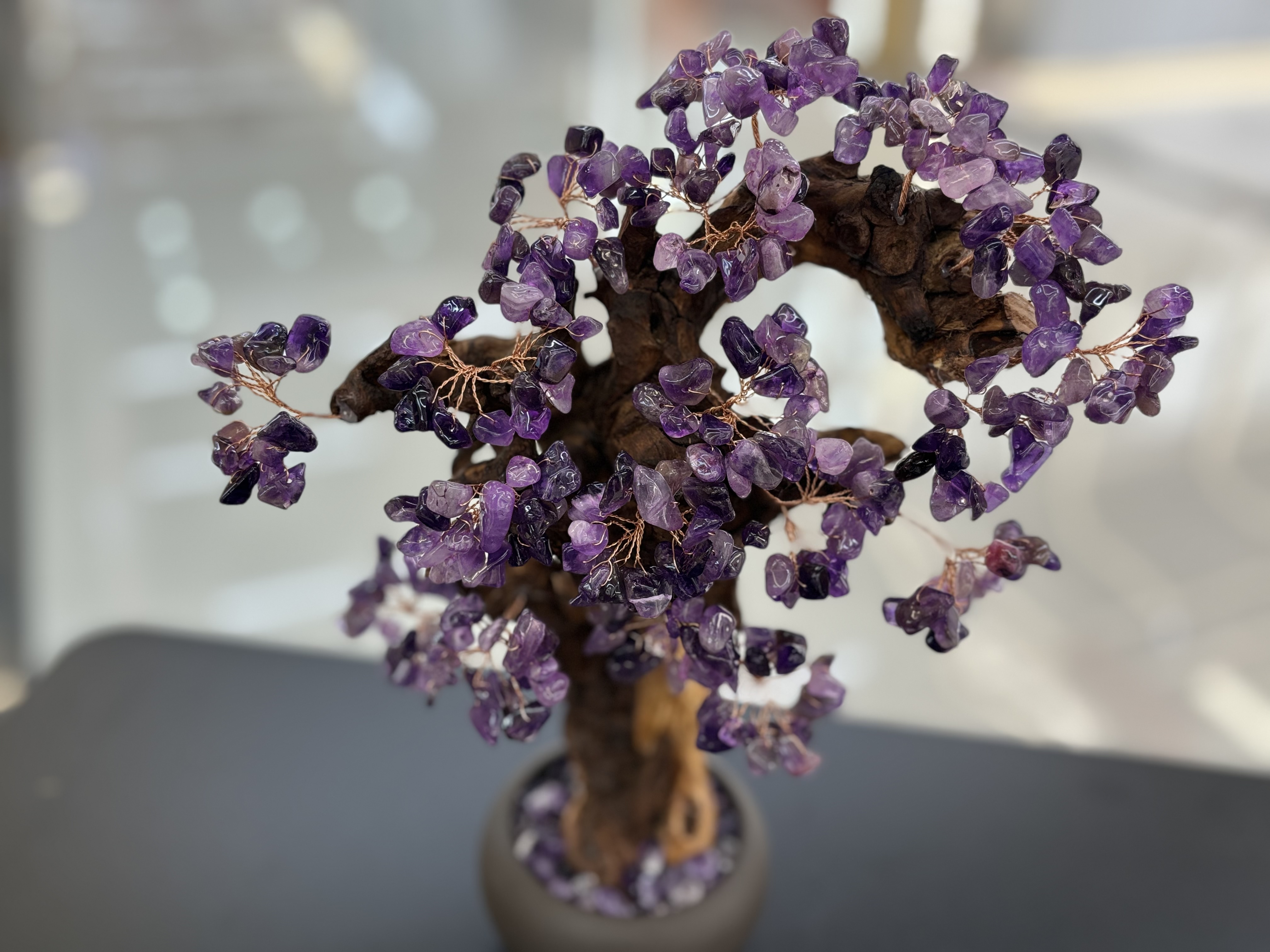Natural amethyst tree ornaments for home living room, entrance hall, company front desk, attracting wealth, shaking money, warding off evil spirits, housewarming and opening ceremony gifts -17 detail image 6