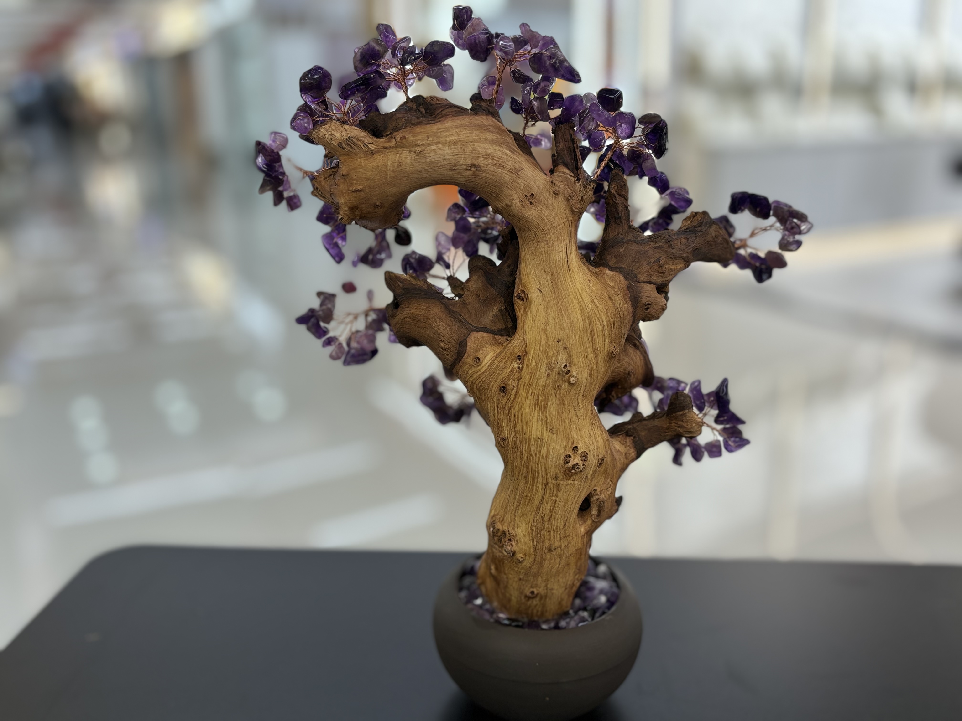 Natural amethyst tree ornaments for home living room, entrance hall, company front desk, attracting wealth, shaking money, warding off evil spirits, housewarming and opening ceremony gifts -17 detail image 7