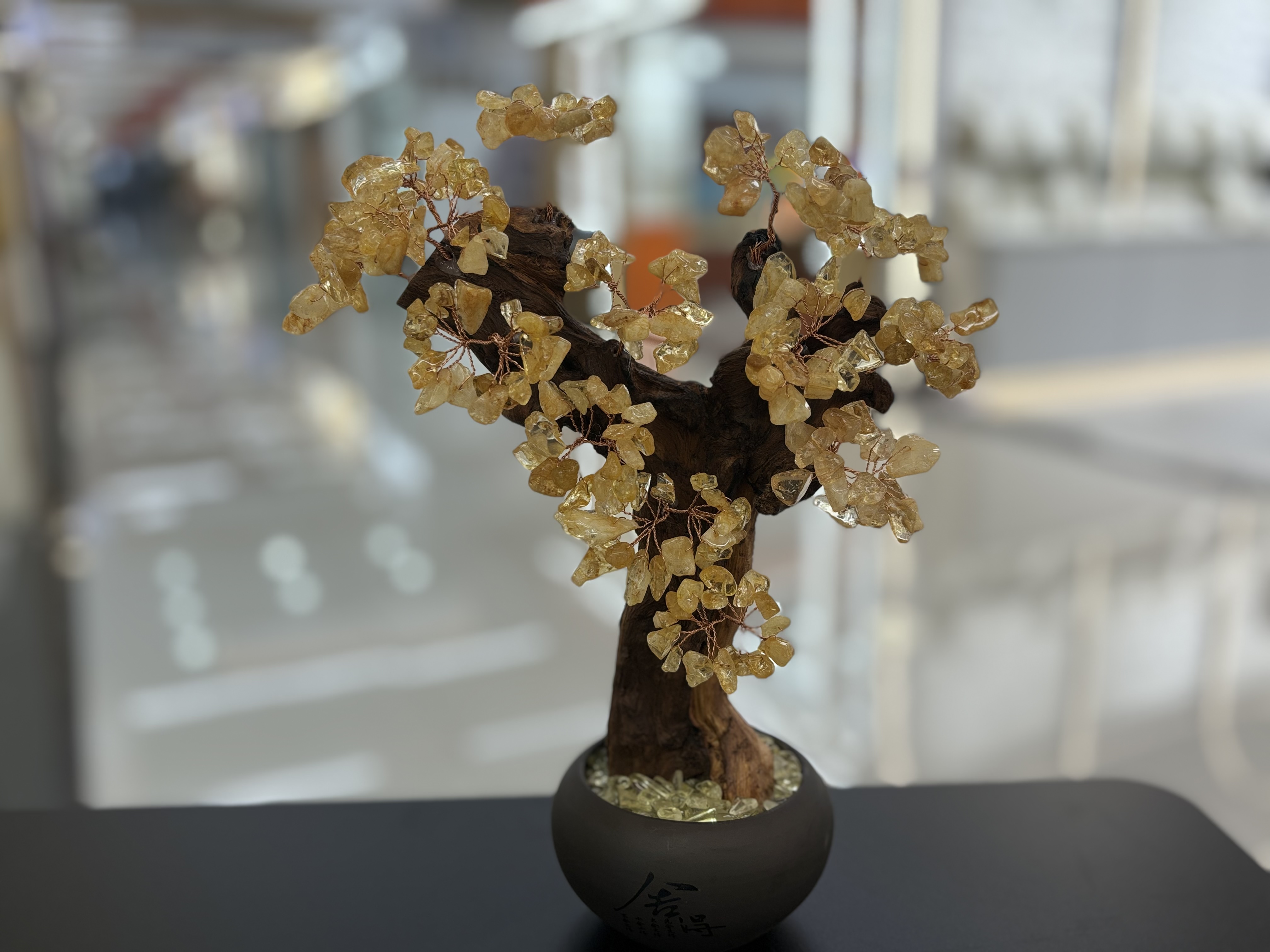Natural citrino truco rico árbol de cosechadoras casa gabinete de vino tienda de xuan guang apertura de la empresa regalos decoración decoración estilo chino -12 detail image 2