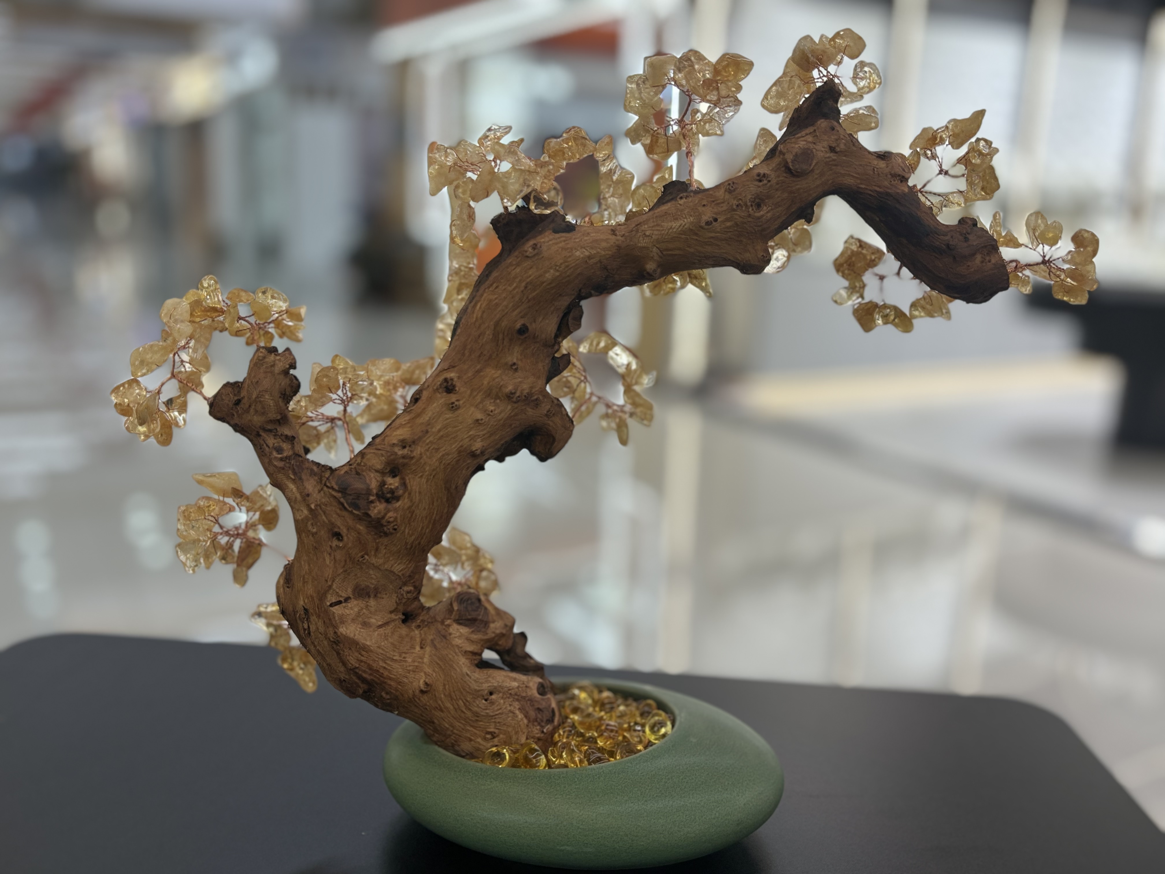 Natural topázio árbol exhibidor casa sala de estar puerta de la empresa recepción hacer dinero sacudiendo dinero casa de la ciudad inauguración de la casa regalos -10 detail image 4
