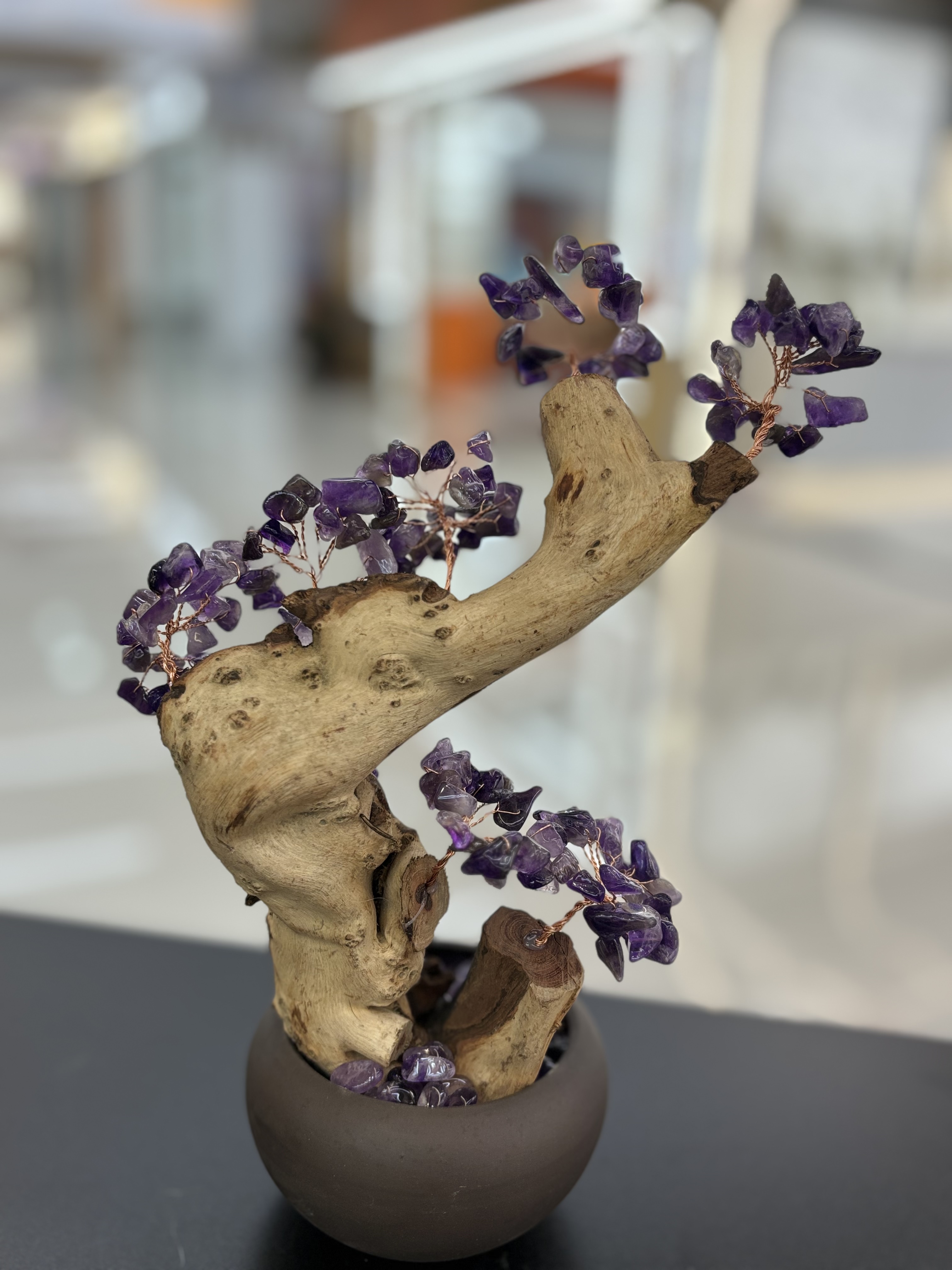 Natural amatista árbol de la exhibición hogar sala de estar puerta de la empresa recepción hacer dinero sacudiendo el dinero casa de la ciudad inauguración de la casa regalo -28 detail image 5