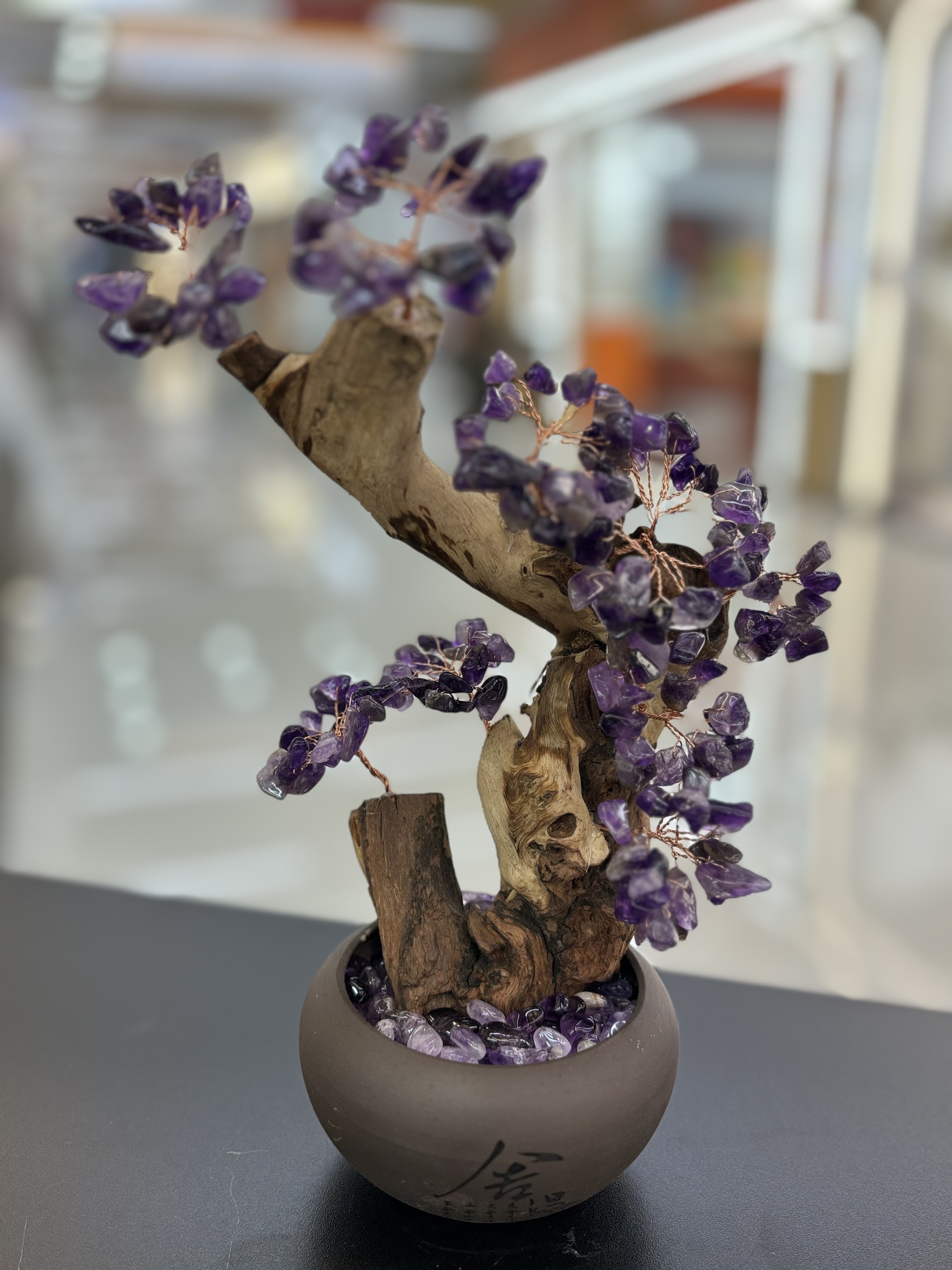 Natural amatista árbol de la exhibición hogar sala de estar puerta de la empresa recepción hacer dinero sacudiendo el dinero casa de la ciudad inauguración de la casa regalo -28 detail image 3