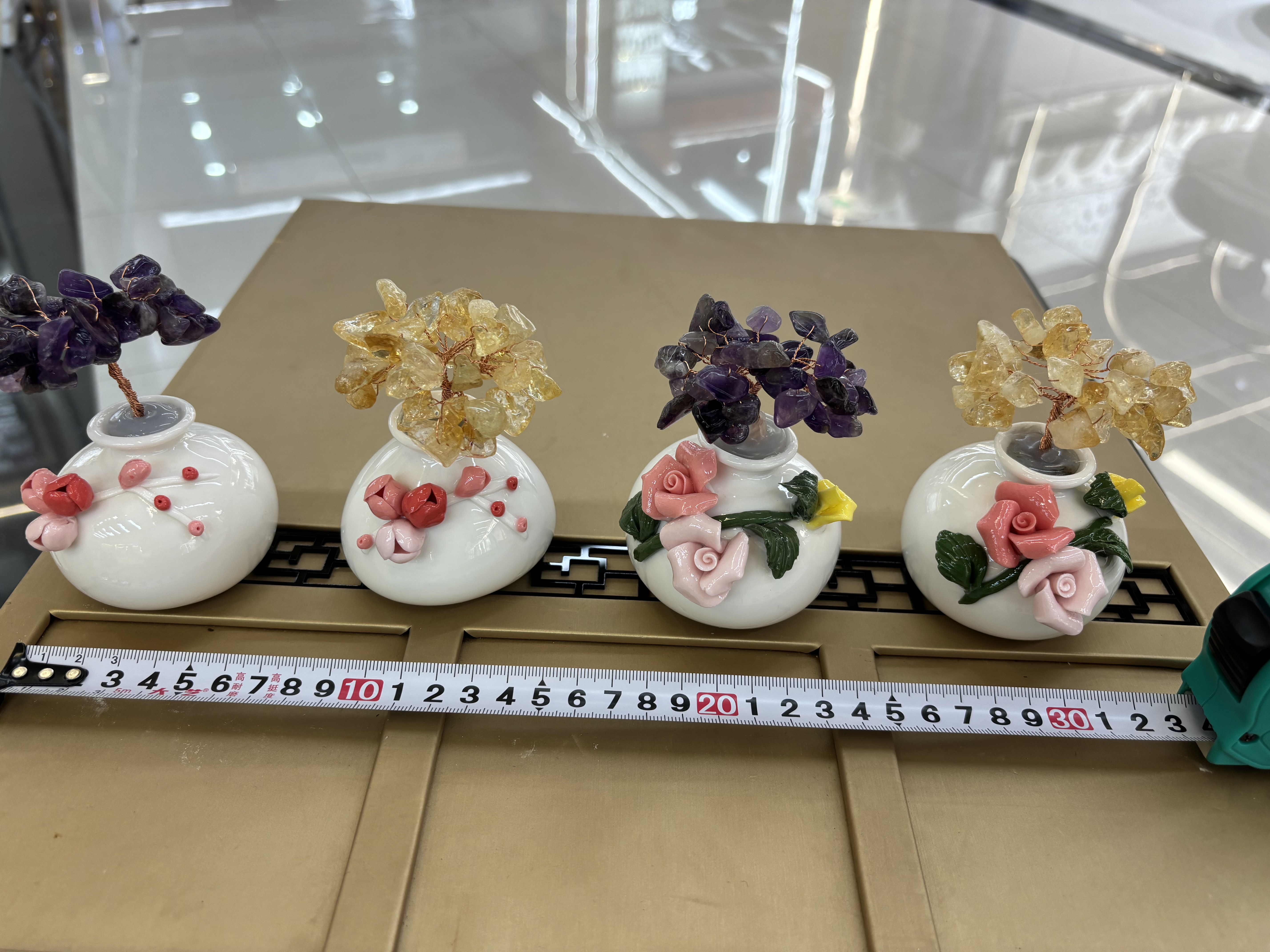 Natural citrino hacer fortuna árbol jike rosa púrpura oficina de finanzas buen objeto estación de trabajo curación escritorio regalos creativos -35 detail image 9