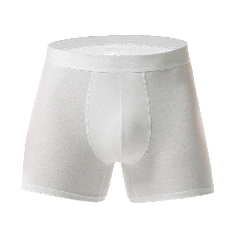 Men's long straight-leg underwear solid color mid-length sports four-corner pants anti-leg friction breathable men's underwear wholesale OEM men's underwear Men's underwear Item Picture