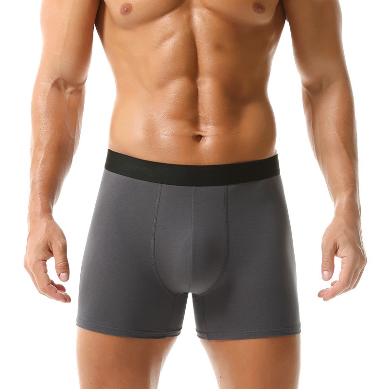 Men's long straight-leg underwear solid color mid-length sports four-corner pants anti-leg friction breathable men's underwear wholesale OEM men's underwear Men's underwear Specification image