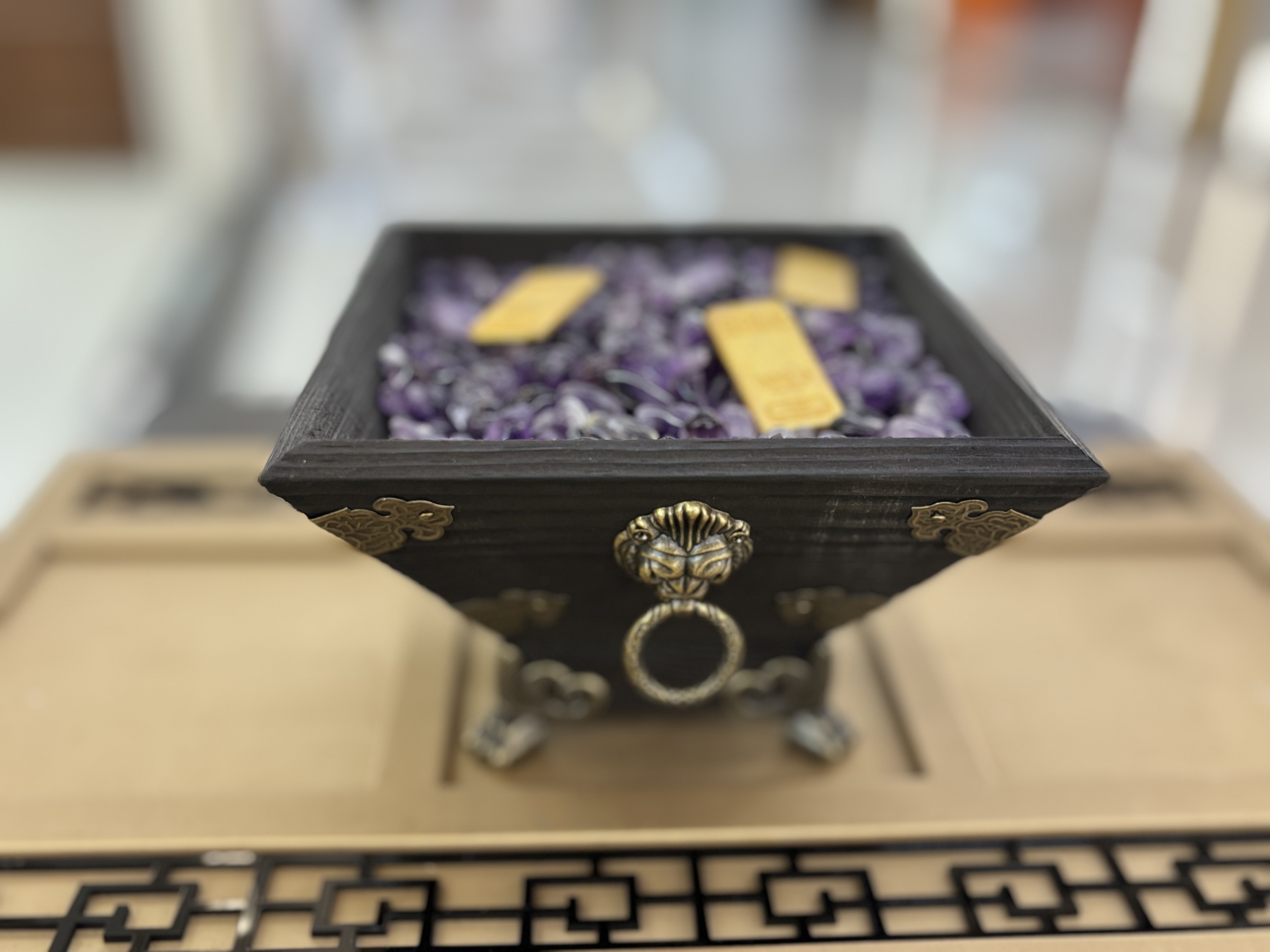 Amatista lavabo desmagnetizador fortuna fortuna cubo de arroz succión lavabo de oro oficina escritorio hogar basalto artículos de regalo -41