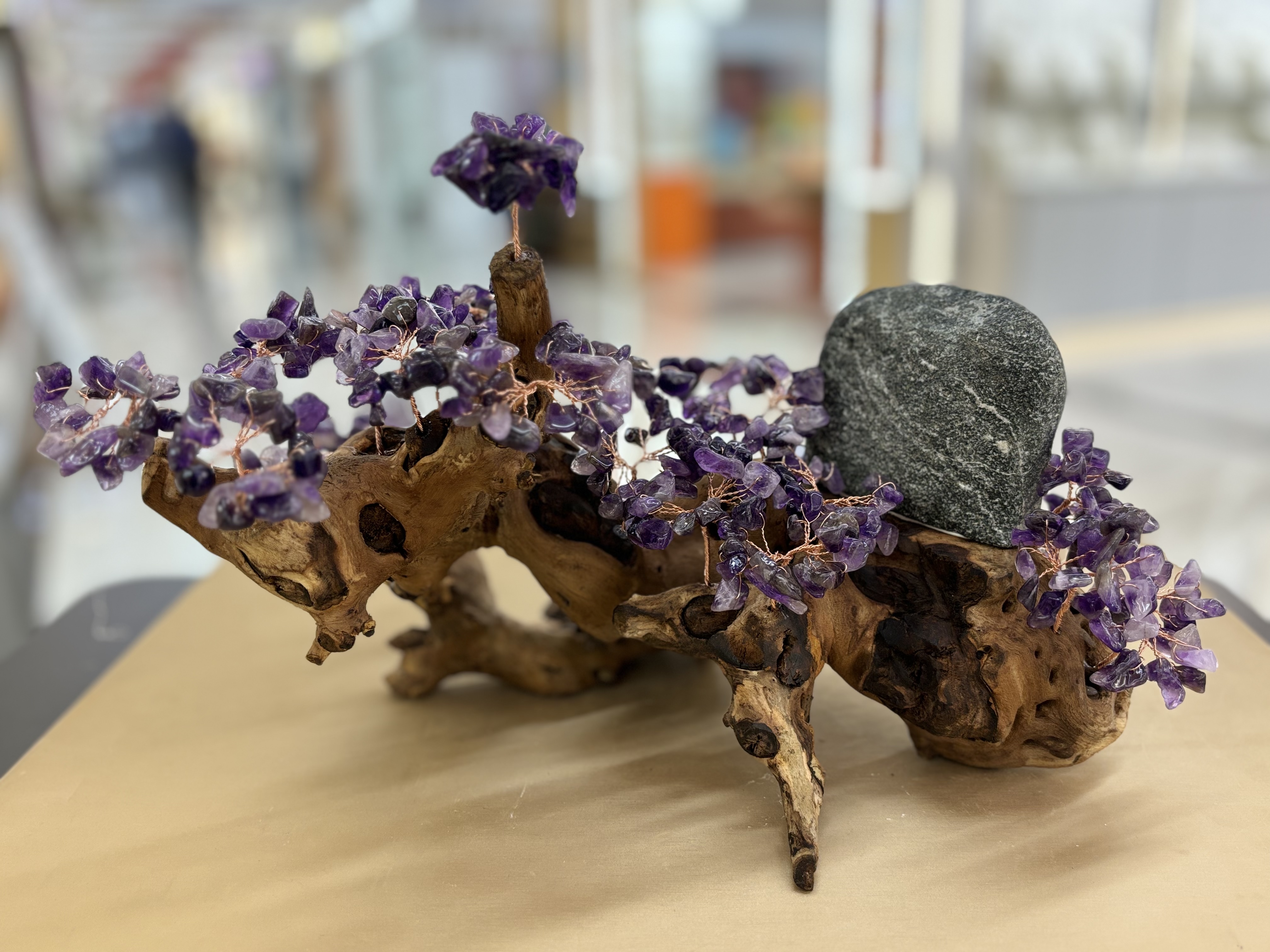 Natural amatista sacudiendo el dinero hacer fortuna árbol hacer fortuna artículos de hogar en el hogar guan guan gabinete de vino decoración housewarming regalo -44