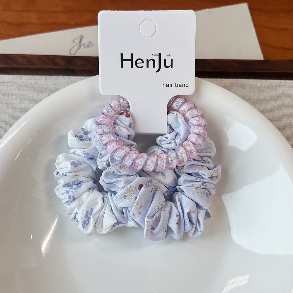 Hanseon premium sentido simple intestino delgado anillo de pelo cola de caballo cuerda de atado de cabeza hilo de teléfono versátil cuerda de pelo detail image 2