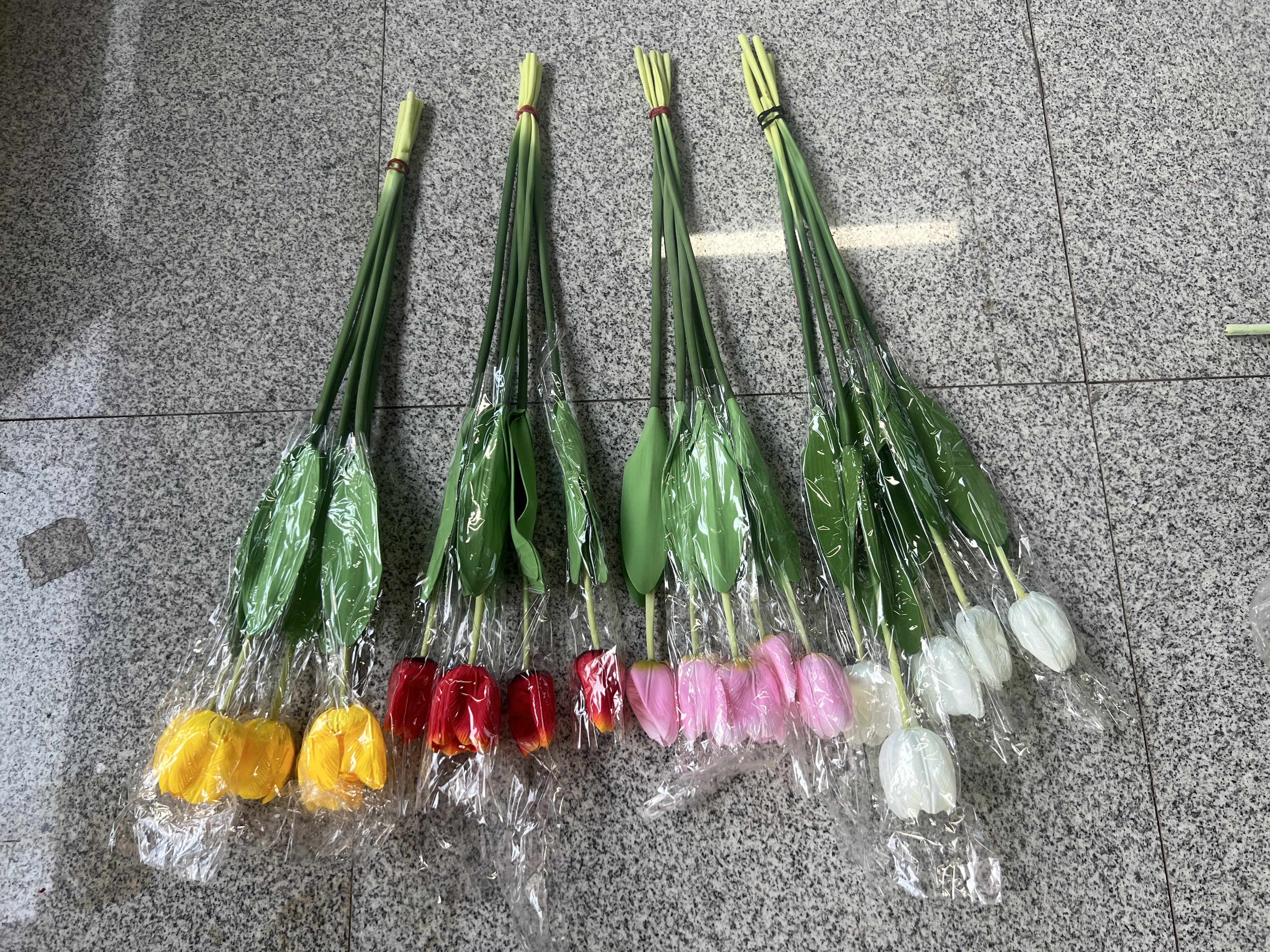 办公仿真花郁金香仿真花毛线洋牡丹康乃馨多色装饰品假花