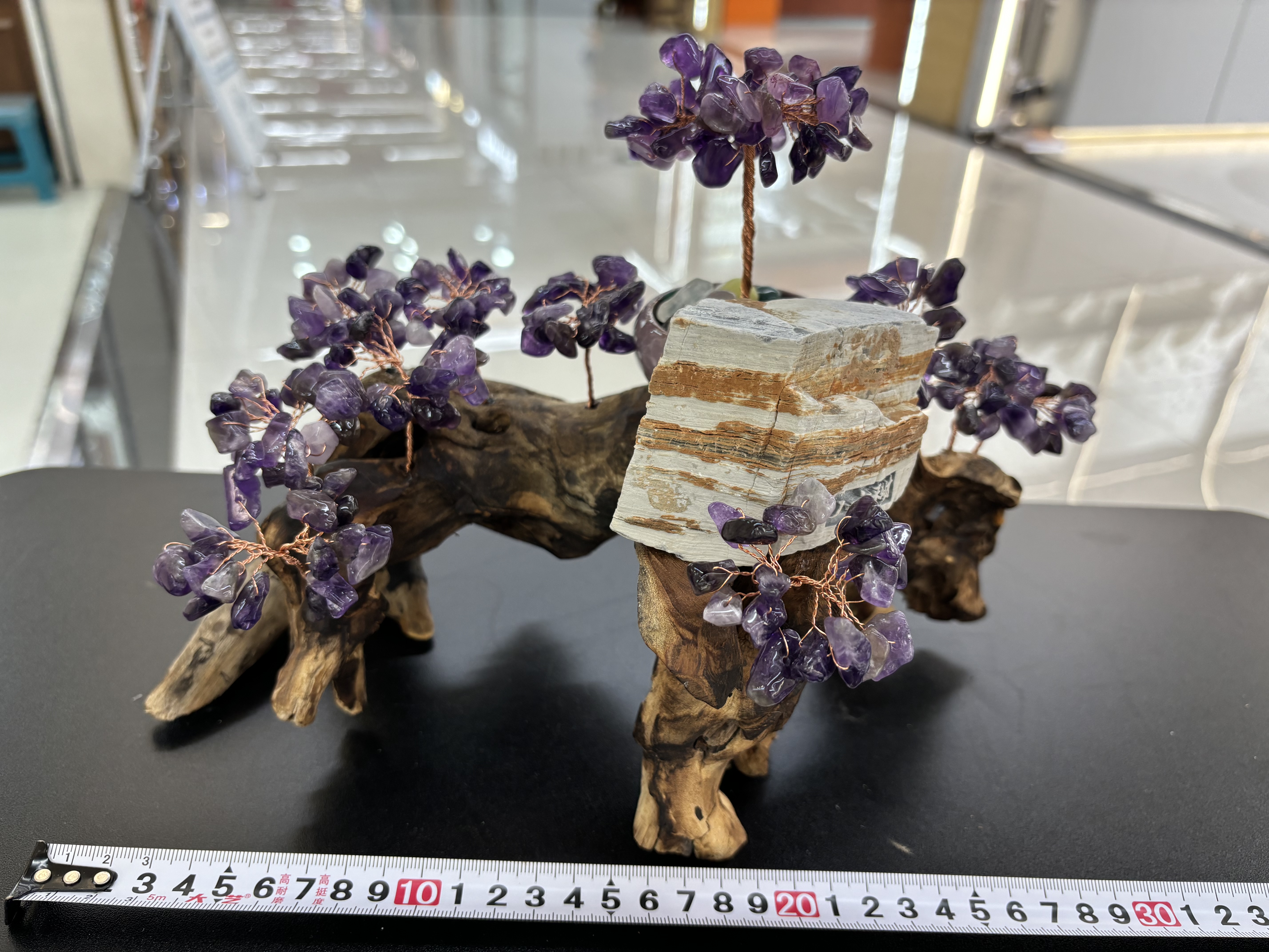 هدية عيد افتتاح منزل مدينة غوانغوان (Guanzhong Guano)، وهي شجرة كريستال الأرجوانية الطبيعية details Picture