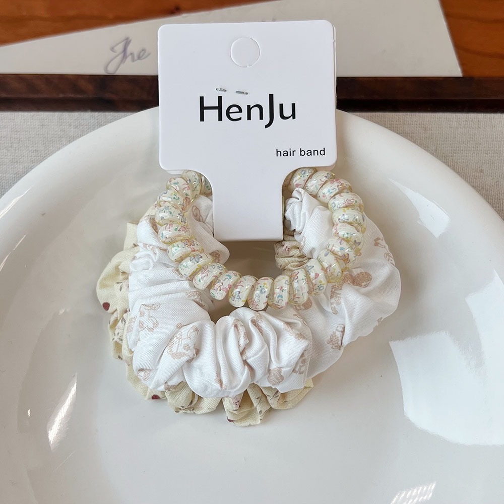 Hanseon premium sentido simple intestino delgado anillo de pelo cola de caballo cuerda de atado de cabeza hilo de teléfono versátil cuerda de pelo detail image 5