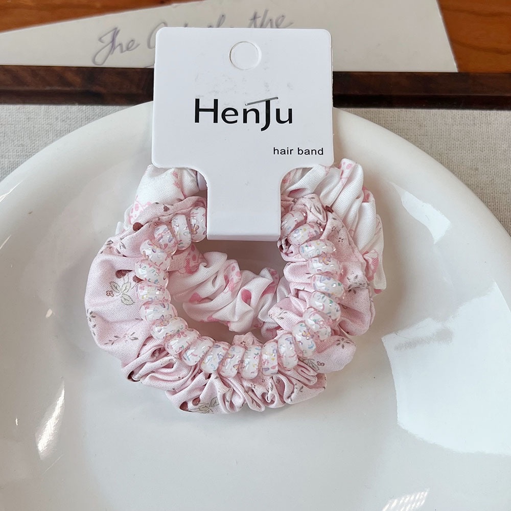 Hanseon premium sentido simple intestino delgado anillo de pelo cola de caballo cuerda de atado de cabeza hilo de teléfono versátil cuerda de pelo detail image 3
