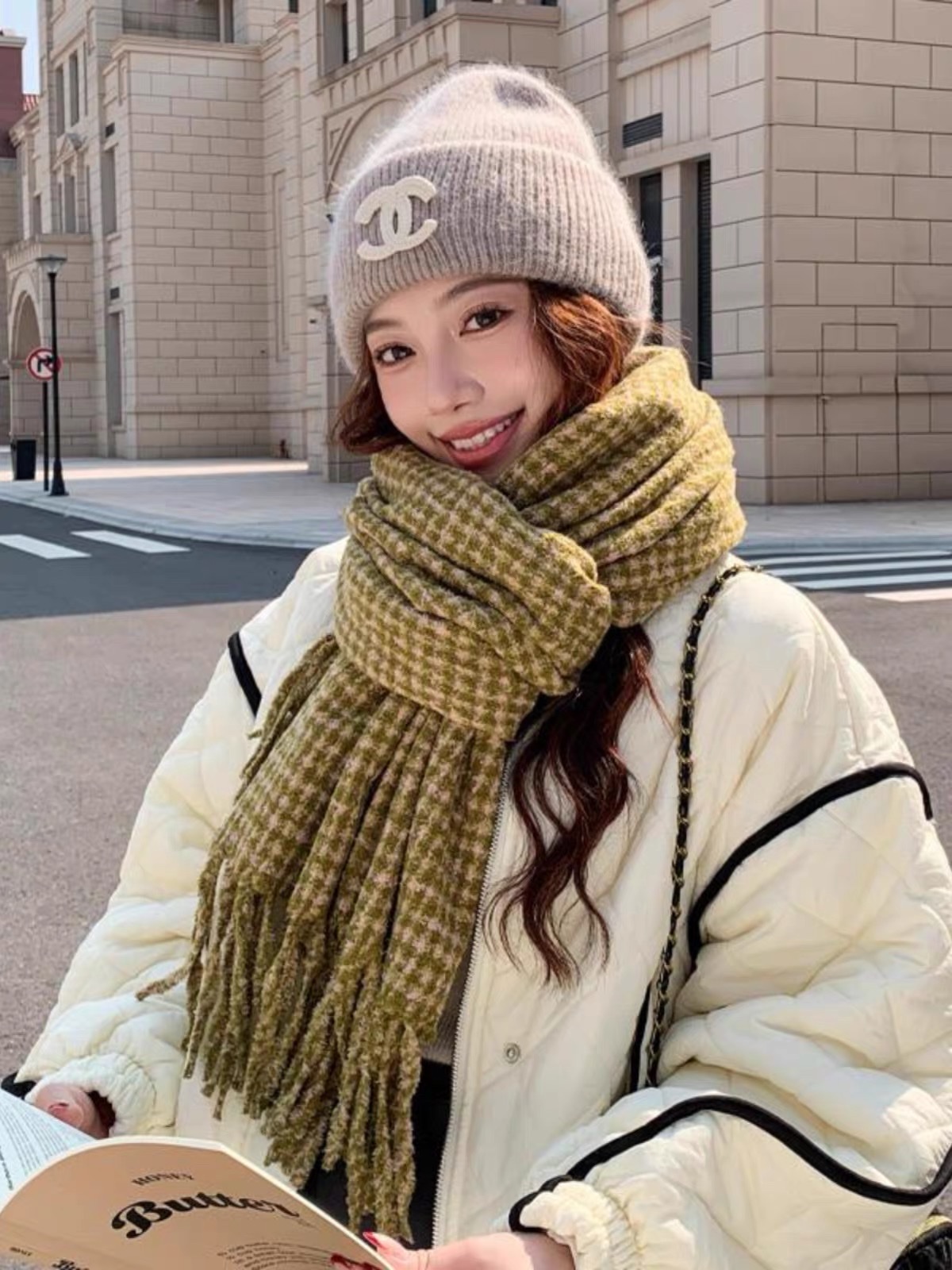 时尚多件套围巾帽子手套装饰飘带保暖秋冬三件套女男潮流百搭装饰飘带产品图