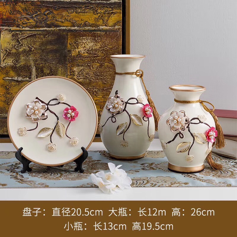 Yiwu fine goods ceramic vase set of three pieces suitable for home or hotel counter decoration and dried flowers