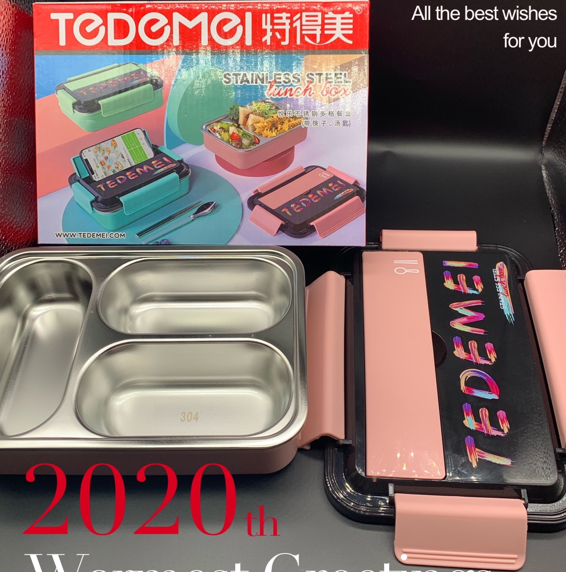 悦乐不锈钢多格餐盒，附带筷子、汤勺！嵌入式餐具盖，餐盖可当手机支架使用，美味追剧两不误，S30408食品级不锈钢！
