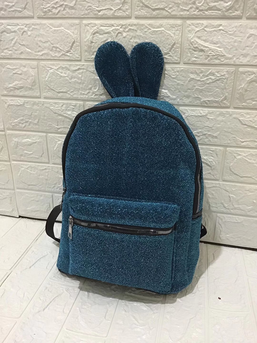 Backpack women casual small backpack pink shiny star rabbit ears cute small backpack 2020 summer fashion Korean version