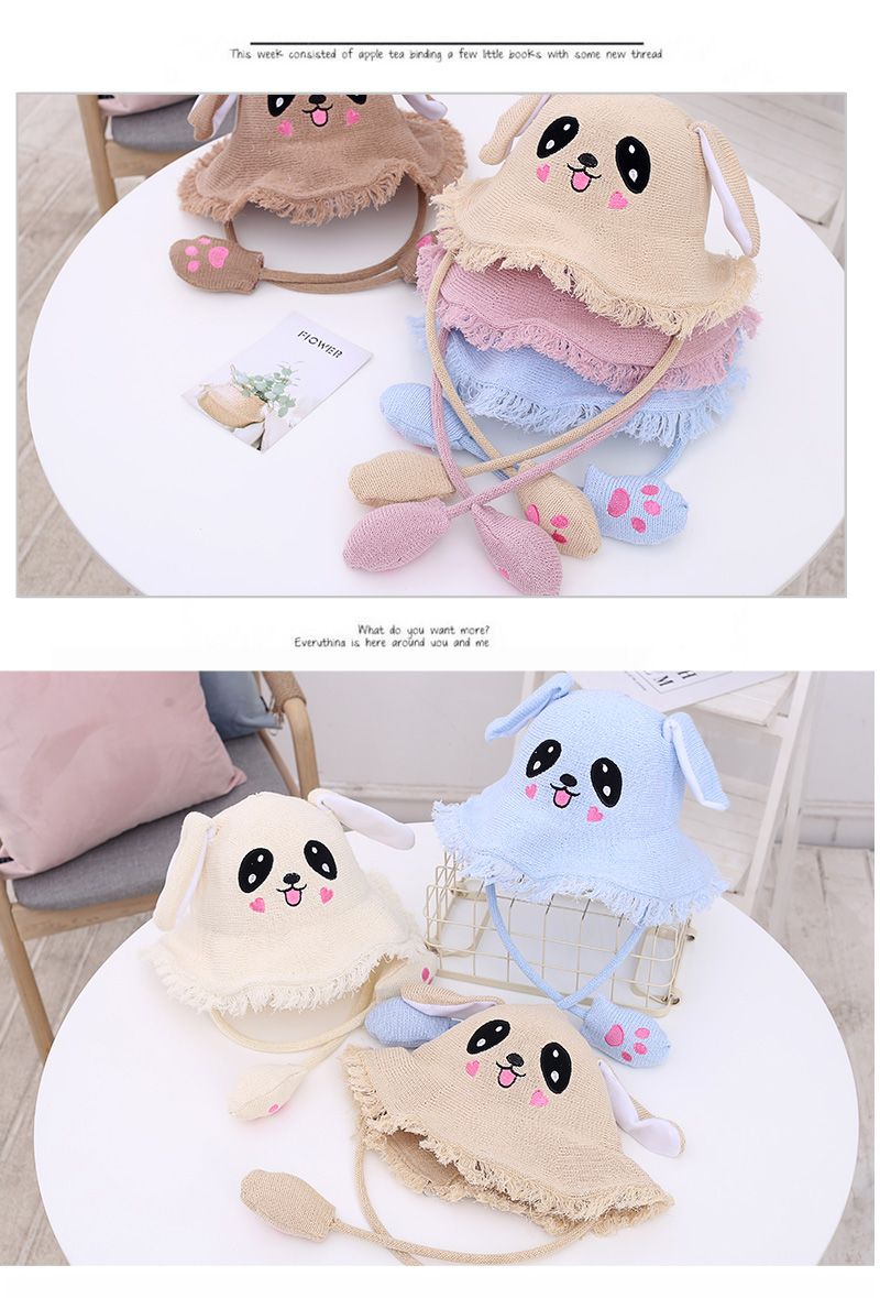 儿童春夏抖音同款会动的兔子耳朵帽网红同款可爱气囊捏耳朵渔夫帽详情图5