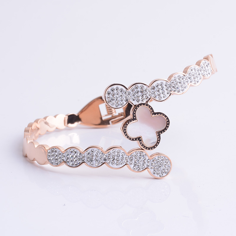 Titanium steel 18K rose gold bracelet for women with fadeless jewelry titanium steel bracelet undefined