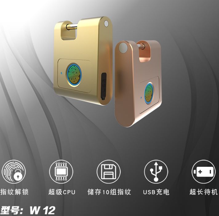 Yiwu good cargo W12 inteligente huella digital candado huella digital cerradura electrónica detail image 3
