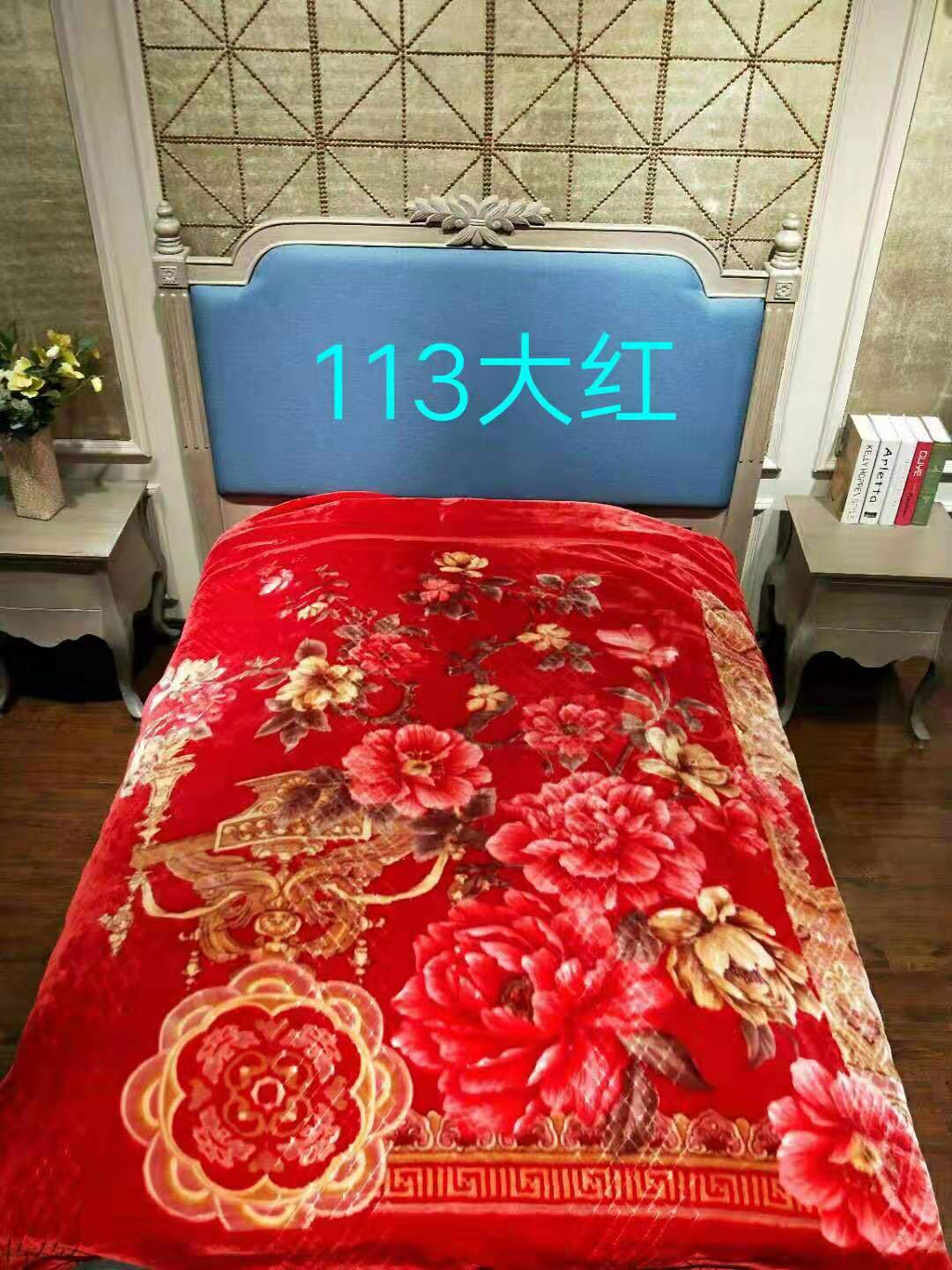 义乌好货，拉舍尔毛毯盖毯被子超柔毯加厚双层秋冬季双人保暖红色婚庆毛毯大红结婚9斤