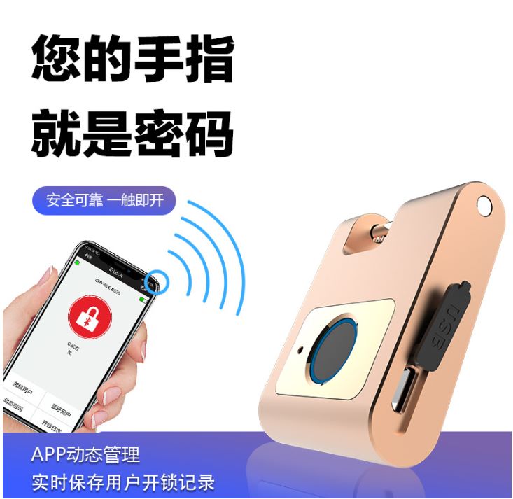Yiwu good cargo W12 inteligente huella digital candado huella digital cerradura electrónica detail image 2