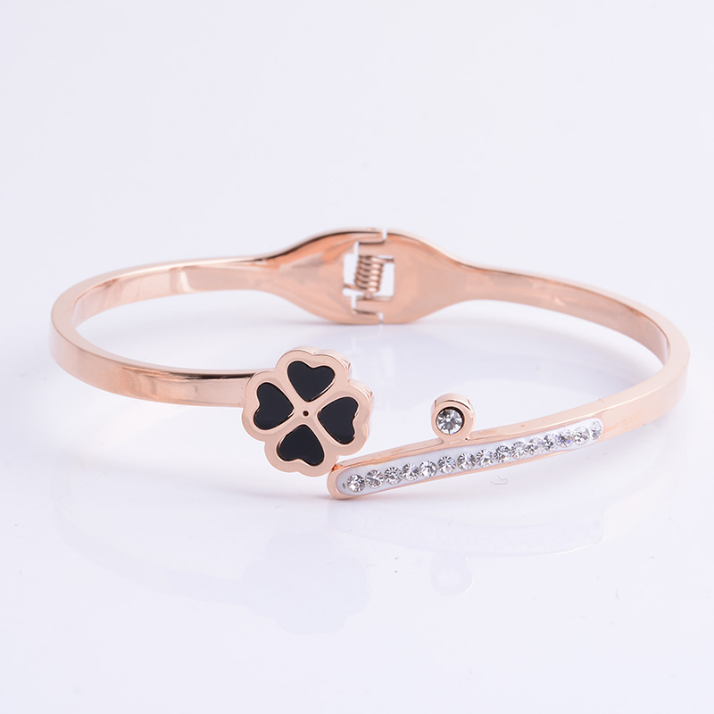 Titanium steel 18K rose gold bracelet for women with fadeless jewelry titanium steel bracelet Specification drawing