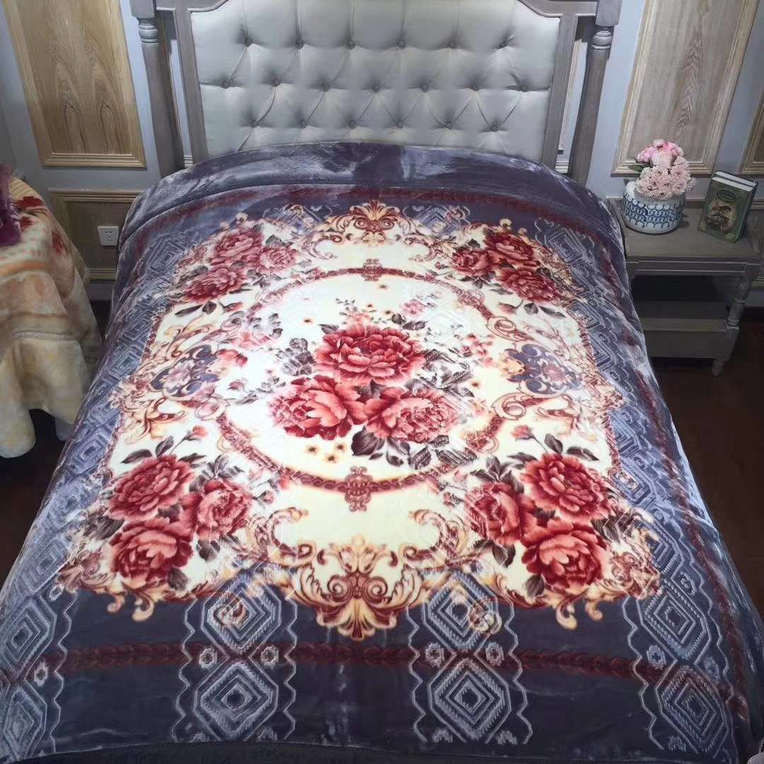 Yiwu Good Goods, High-Grade Raschel Blanket Size 12 Kg Double Bed Thickened Double Cover Blanket Winter Warm Wedding Blanket Quilt. details Picture