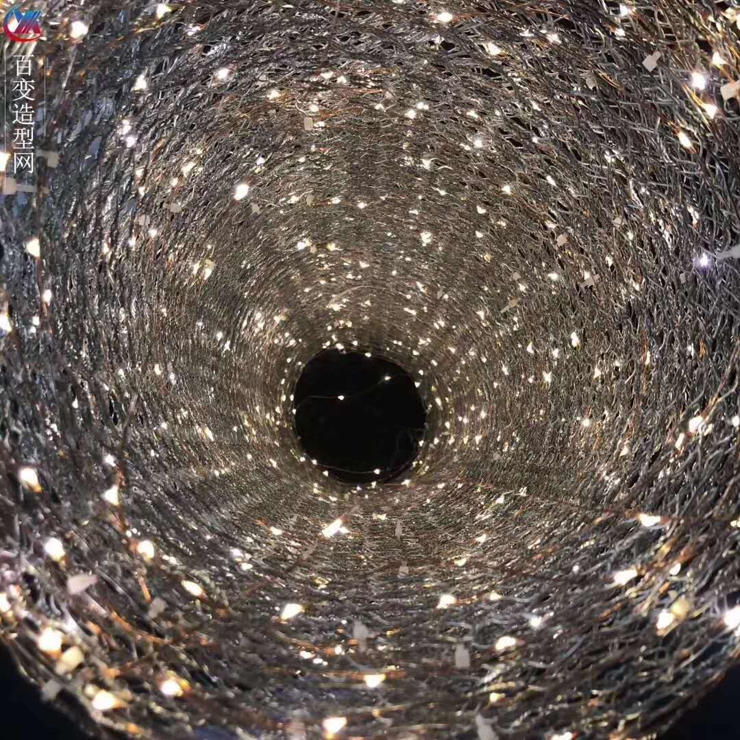 义乌好货新品婚礼舞台百变造型网 挂饰婚庆道具吊顶装饰布置带灯铁丝网格白底实物图