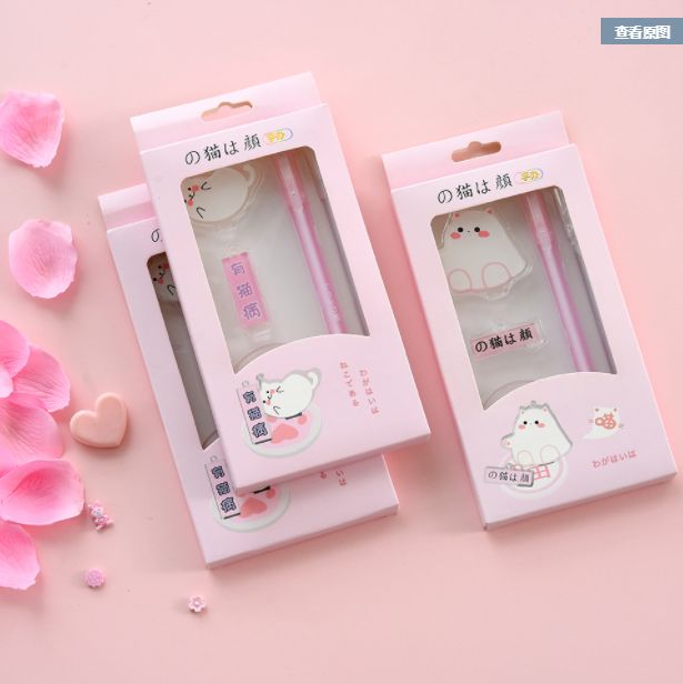 Yiwu Selection Xi MAO Yan hand set scene model accessories cartoon cat trend neutral pen set thumbnail