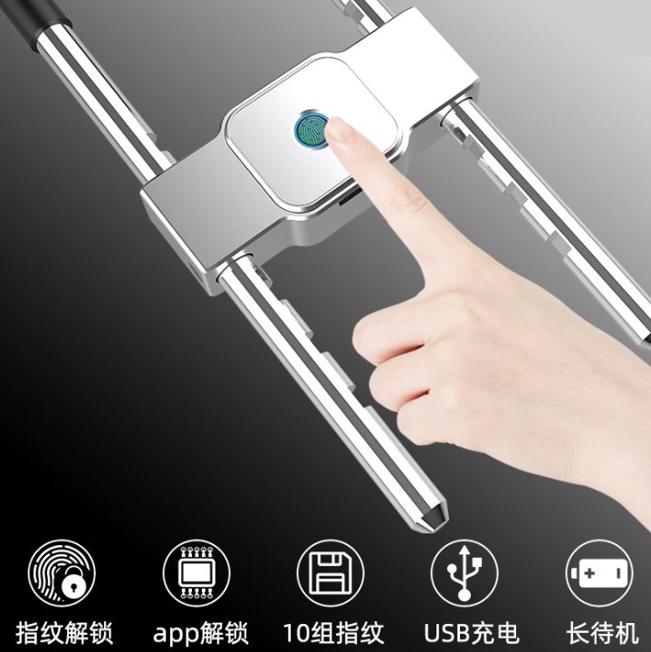 Yiwu Good Goods W11 Fingerprint U-shaped Lock Fingerprint Padlock Mobile APP Bluetooth Unlocking detail image 3