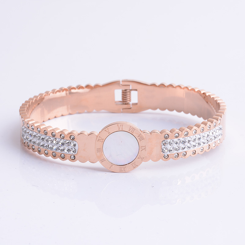 Titanium steel 18K rose gold bracelet for women with fadeless jewelry titanium steel bracelet undefined