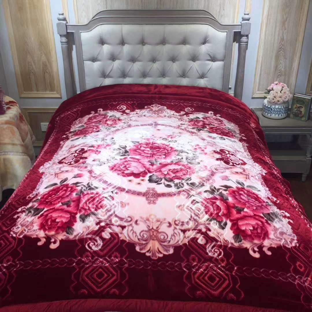 Yiwu Good Goods, High-Grade Raschel Blanket Size 12 Kg Double Bed Thickened Double Cover Blanket Winter Warm Wedding Blanket Quilt. Specification drawing