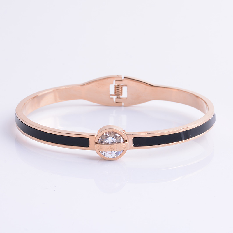Titanium steel 18K rose gold bracelet for women with fadeless jewelry titanium steel bracelet undefined